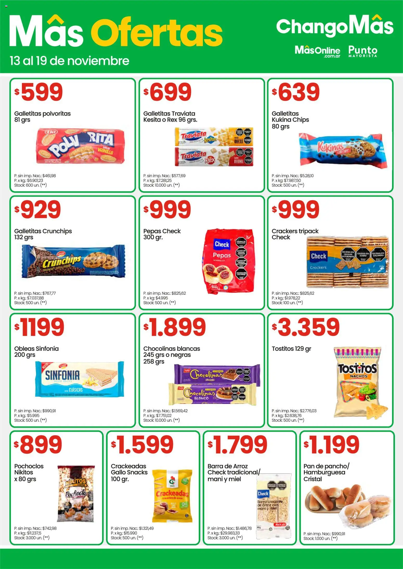 Punto Mayorista catálogo │ válido desde el 13.11.2025 | Página: 5 | Productos: Galletitas, Mani, Pan, Arroz
