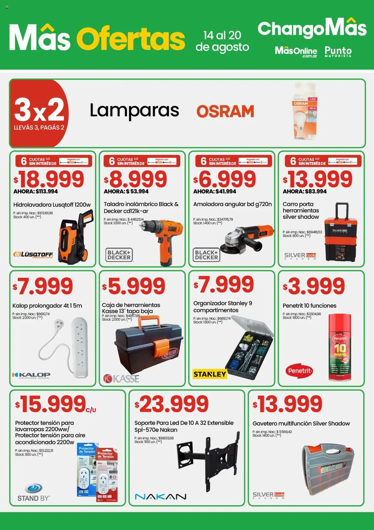 Punto Mayorista catálogo │ válido desde el 14.08.2025 | Página: 15 | Productos: Caja de herramientas, Amoladora, Caja, Lavarropas