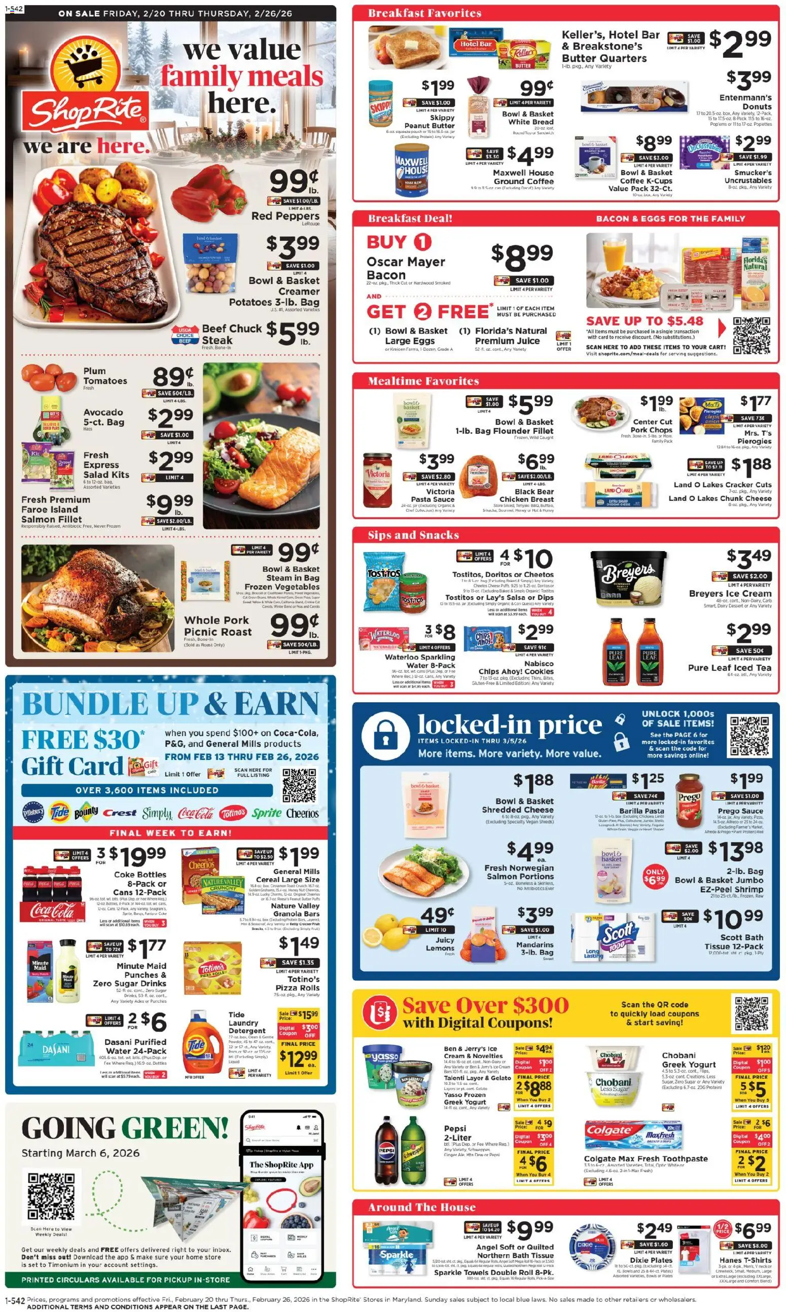 ShopRite Weekly Ad - valid from 20.02.2026 | Page: 1 | Products: Basket, Butter, Salad, Water