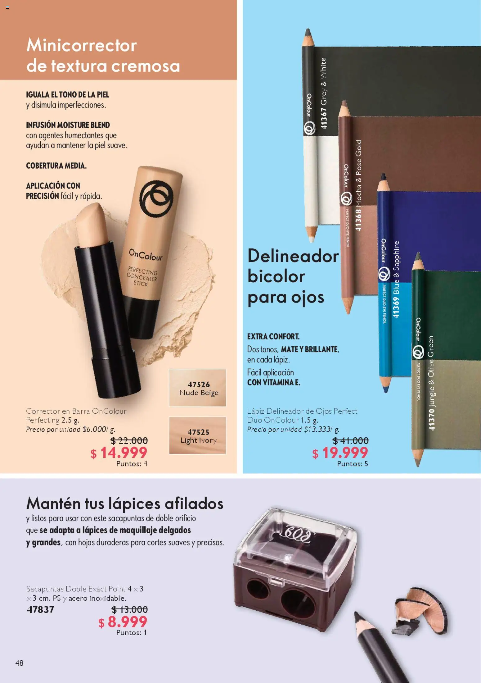 Oriflame revista - valida desde el 27.12.2025 | Página: 48 | Productos: Sacapuntas, Maquillaje, Delineador de ojos, Delineador