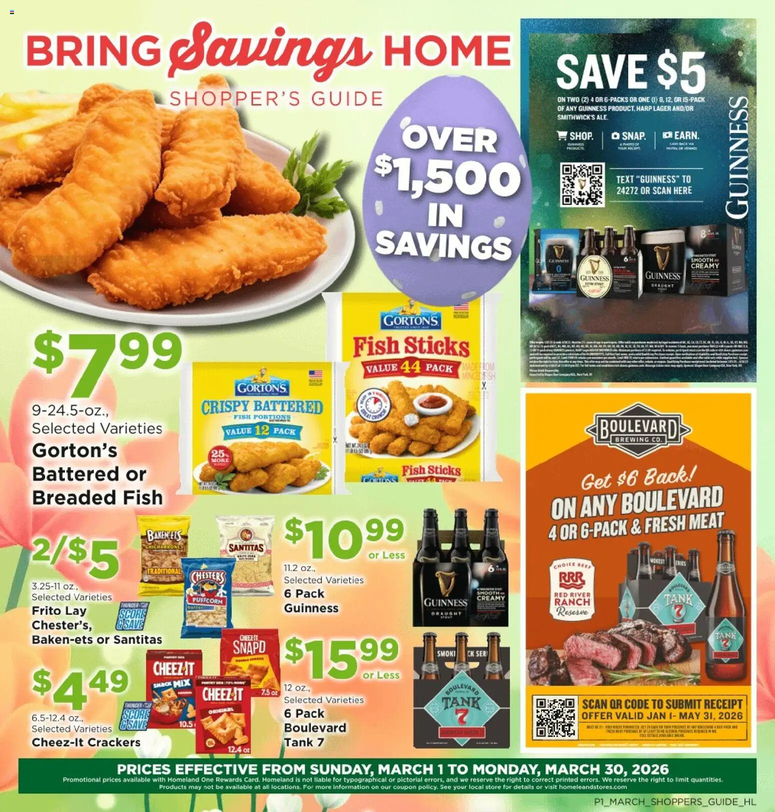 Homeland Bring Savings Home Shopper's Guide - valid from 01.03.2026 | Page: 1 | Products: Fish, Beef
