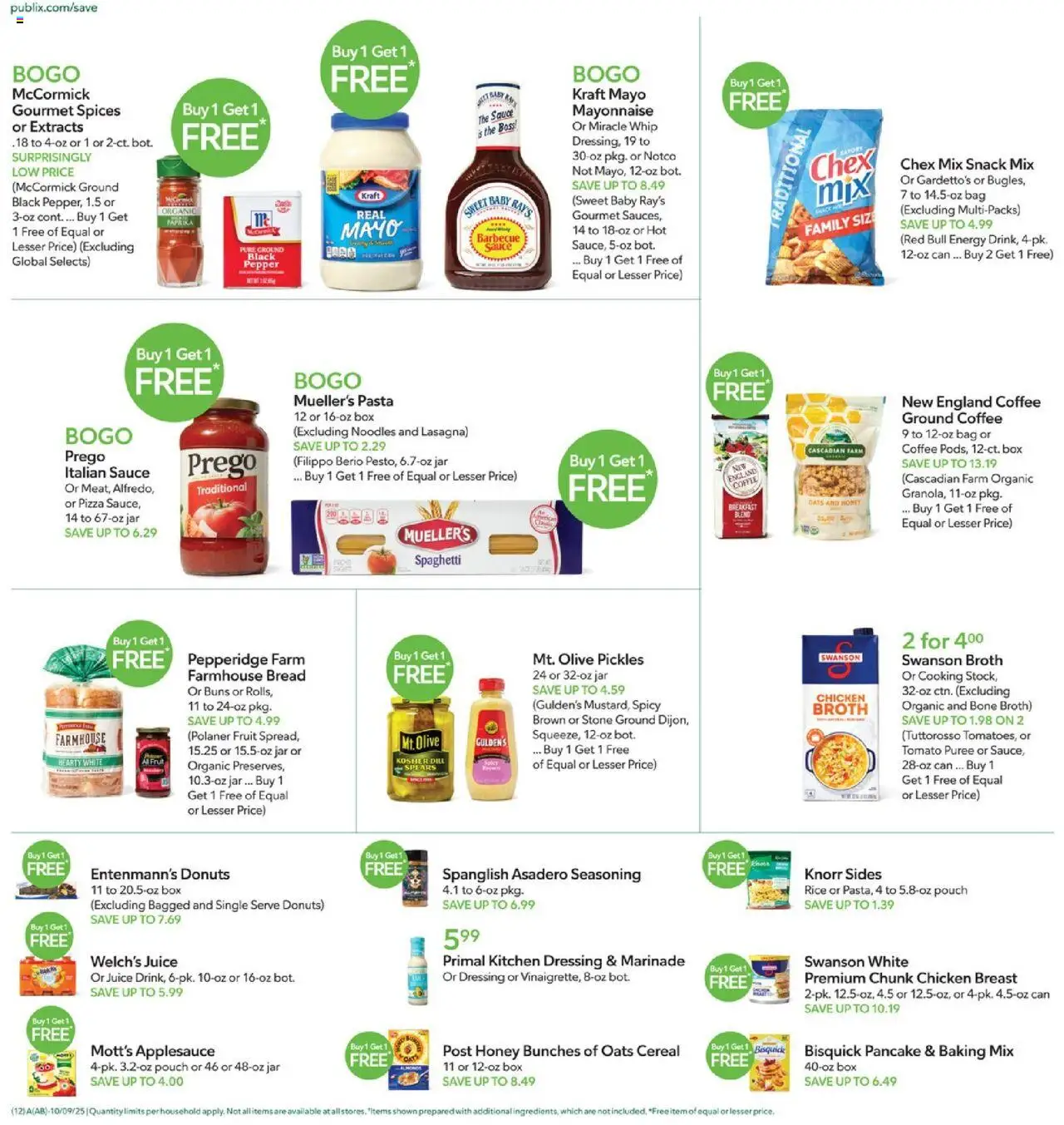 Publix Leaflet - valid from 08.10.2025 | Page: 12 | Products: Bread, Coffee, Rice, Mayonnaise