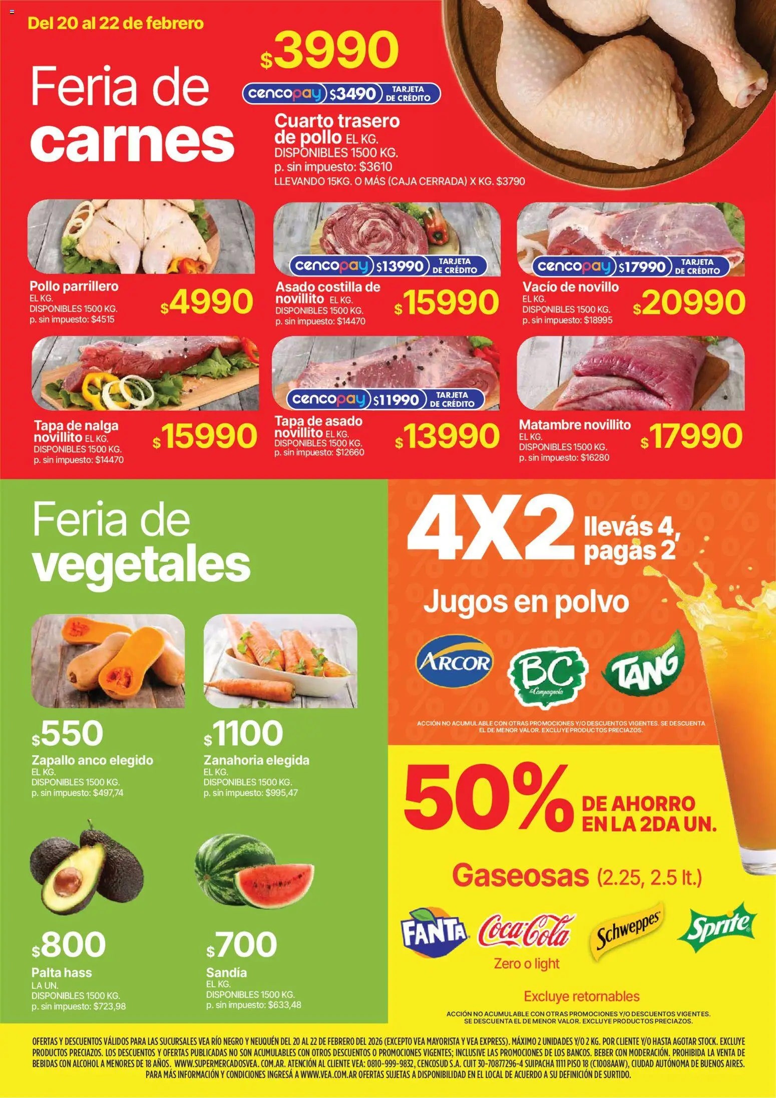 Vea - Ofertas fin de semana Patagonia │ válido desde el 20.02.2026 | Página: 3 | Productos: Zapallo, Sandía, Polvo, Zanahoria