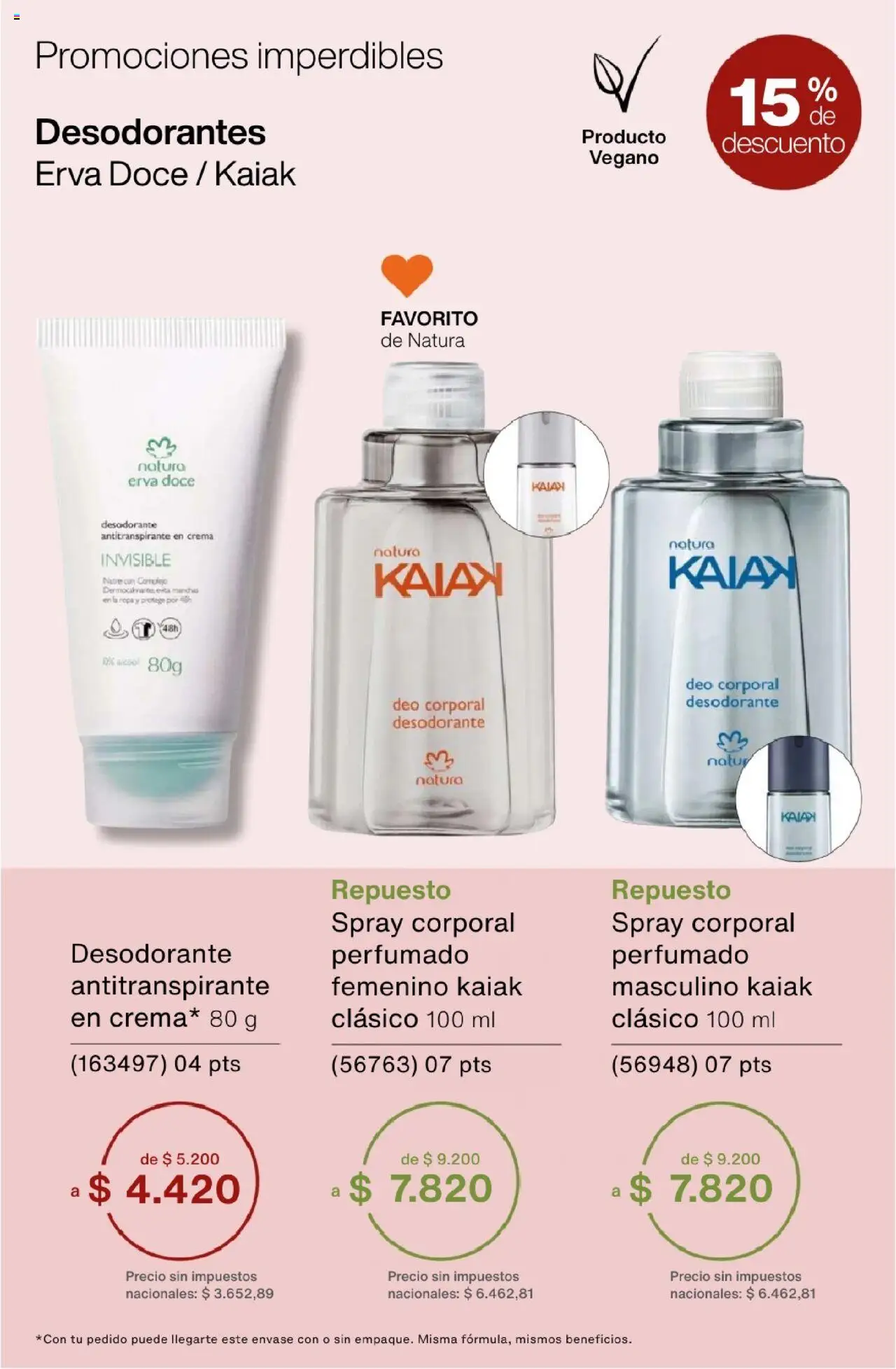 Natura - Catálogo Ciclo 15 │ válido desde el 01.10.2025 | Página: 41 | Productos: Desodorante, Antitranspirante, Ropa, Crema