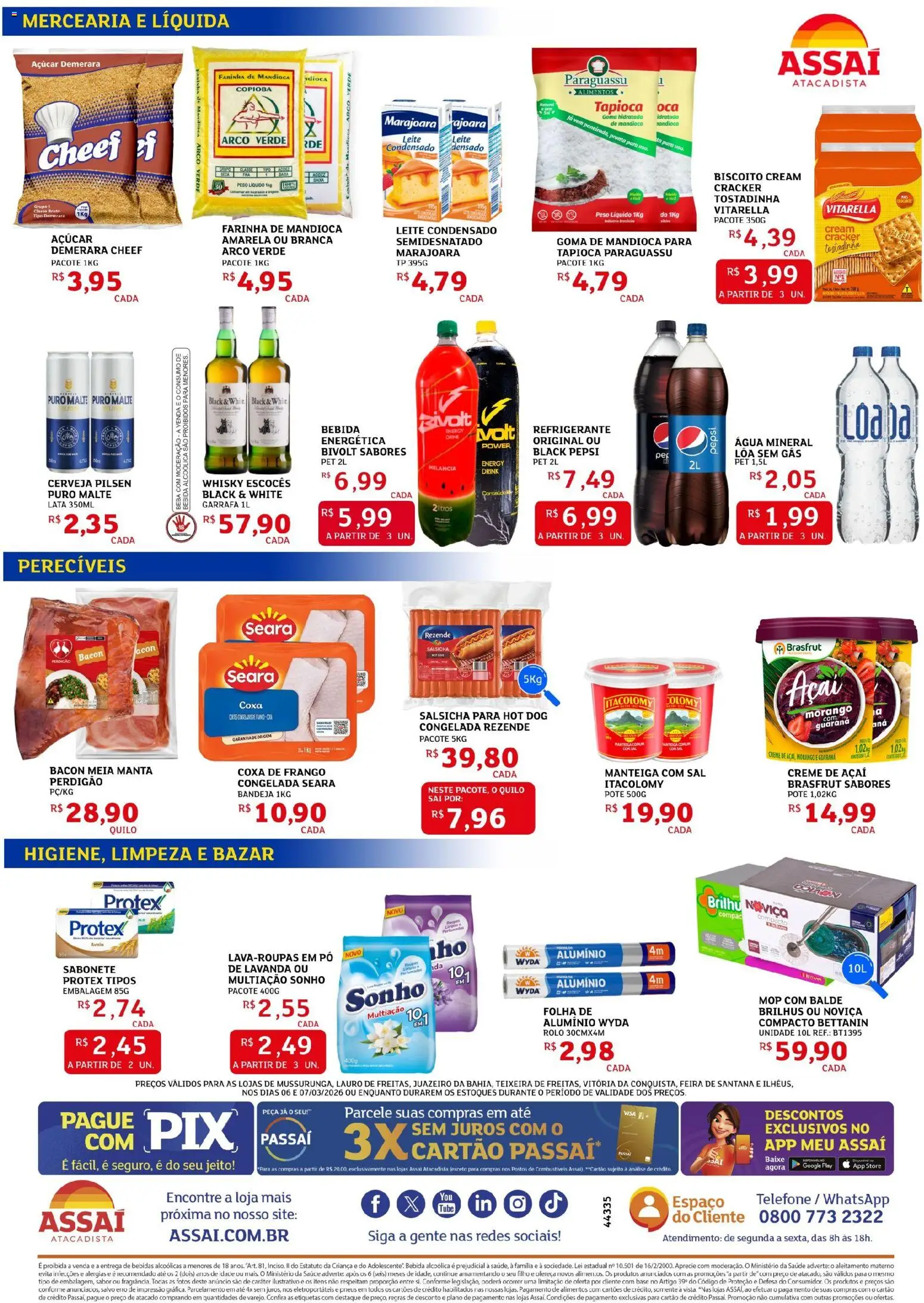 Assaí Atacadista Folheto - válido de 06.03.2026 | Página: 2 | Produtos: Guaraná, Bandeja, Refrigerante, Frango
