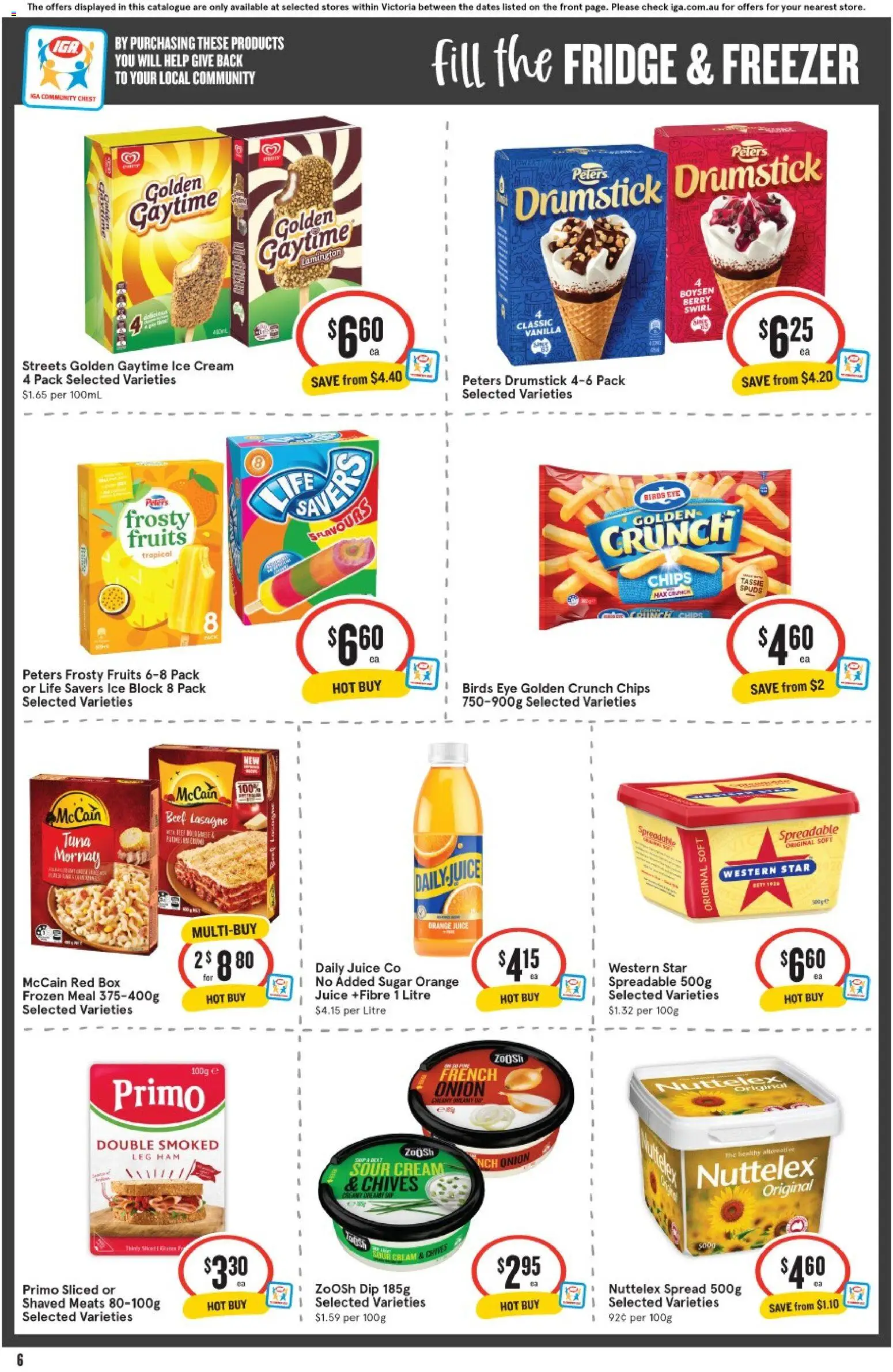 IGA catalogue - valid from 21.01.2026 | Page: 6 | Products: Chips, Cream, Tuna, Fridge