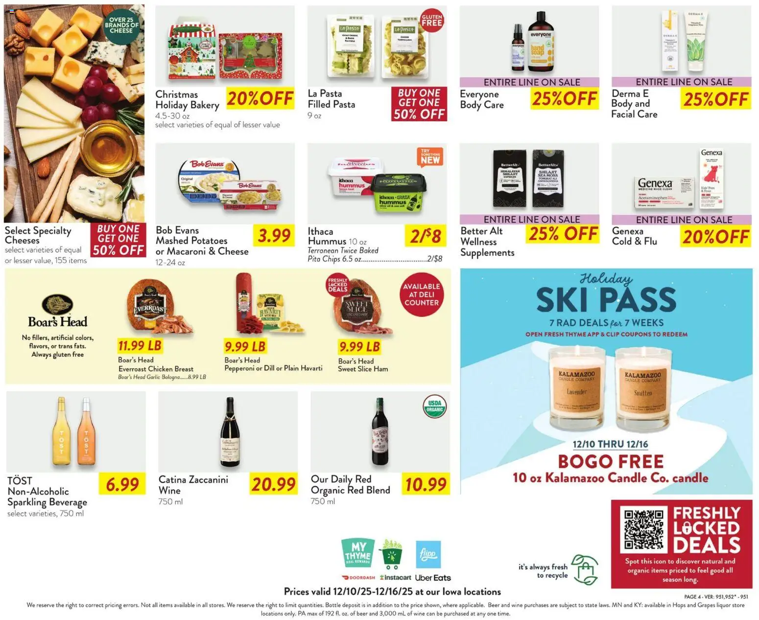 Fresh Thyme Weekly Ad - IA - valid from 10.12.2025 | Page: 8 | Products: Cheese, Wine, Chips, Grapes