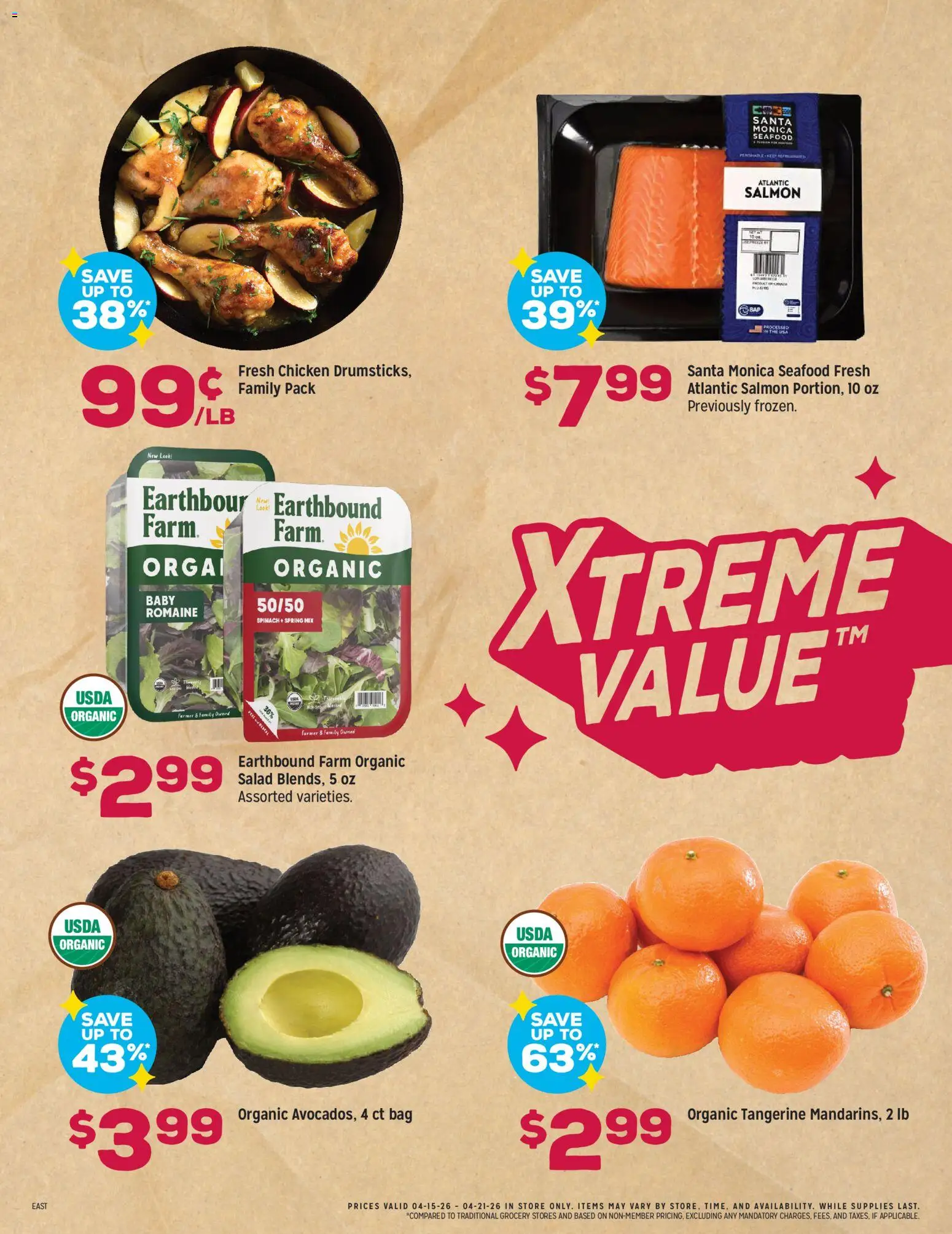 Grocery Outlet Weekly Ad - MD - valid from 15.04.2026 | Page: 2 | Products: Romaine, Spinach, Salad, Bag