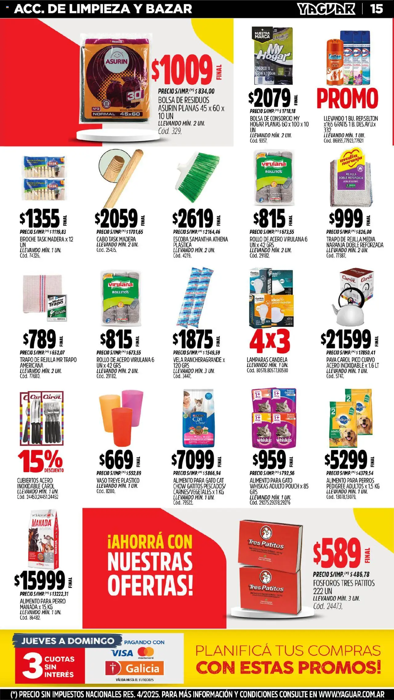 Yaguar - Chaco │ válido desde el 13.10.2025 | Página: 14 | Productos: Pico, Bolsa, Pava, Escoba