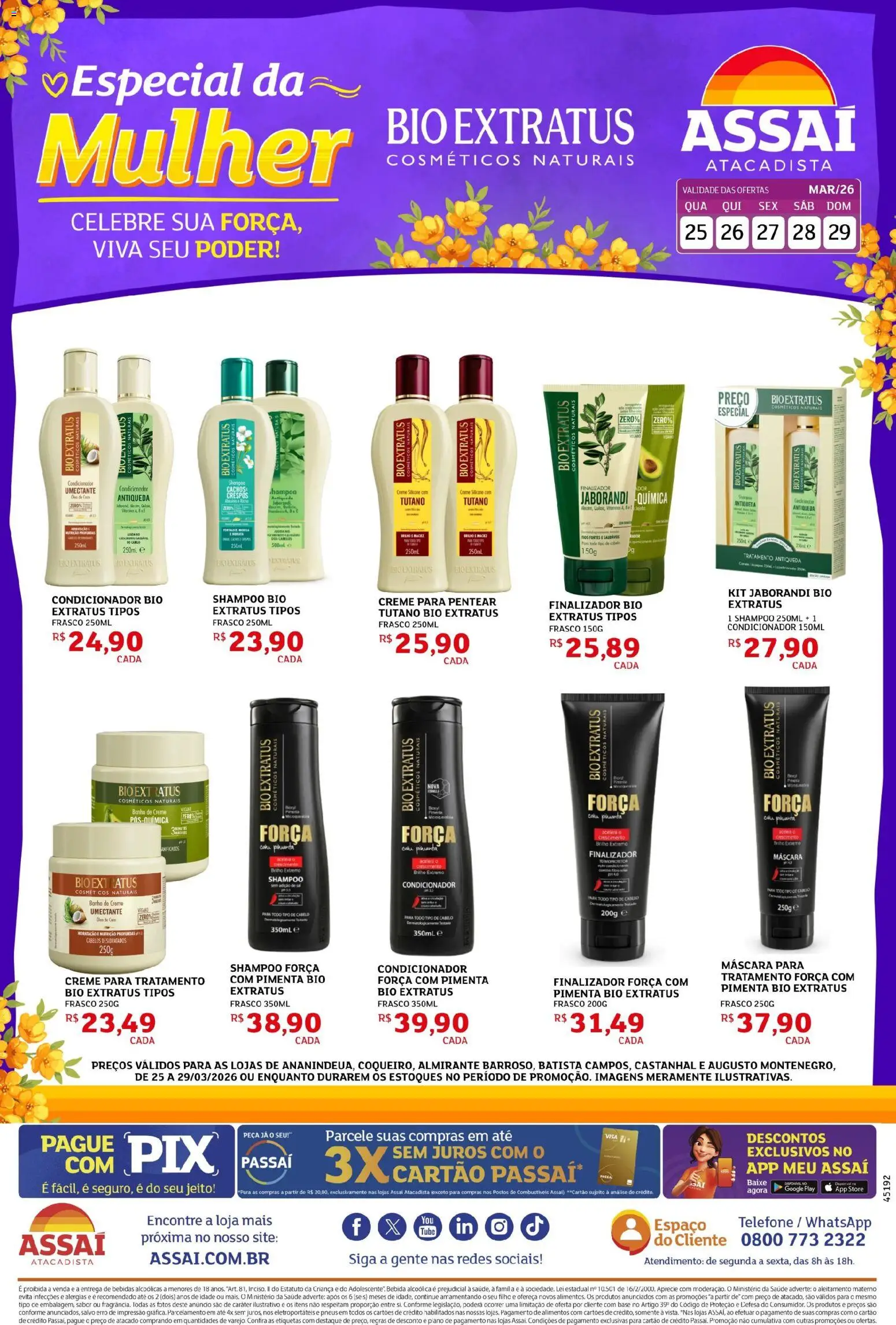 Assaí Atacadista Folheto - válido de 25.03.2026 | Página: 1 | Produtos: Shampoo, Base, Creme, Creme para pentear