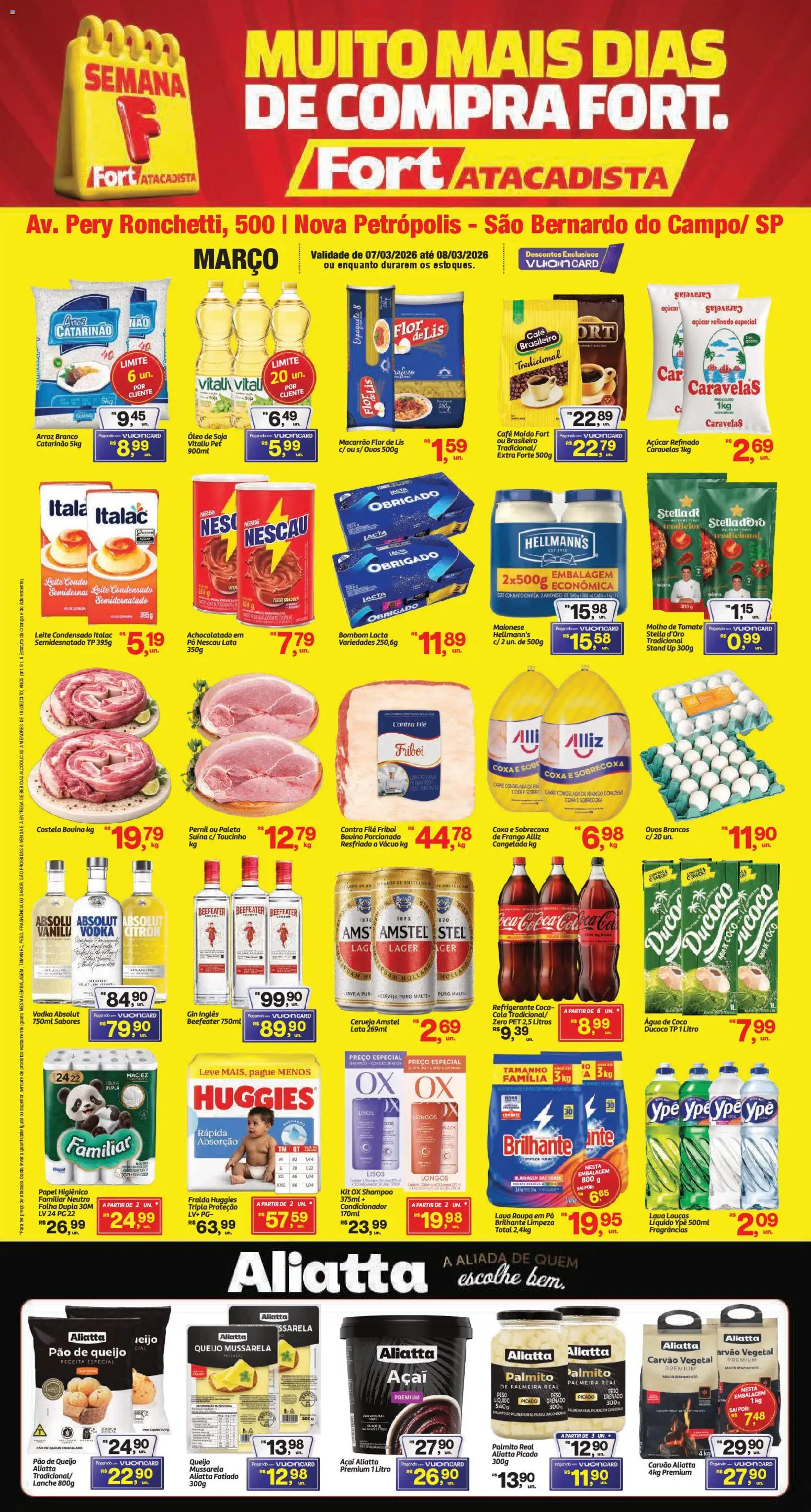 Fort Atacadista Folheto - válido de 07.03.2026 | Página: 1 | Produtos: Condicionador, Ovos, Pão, Macarrao flor de lis