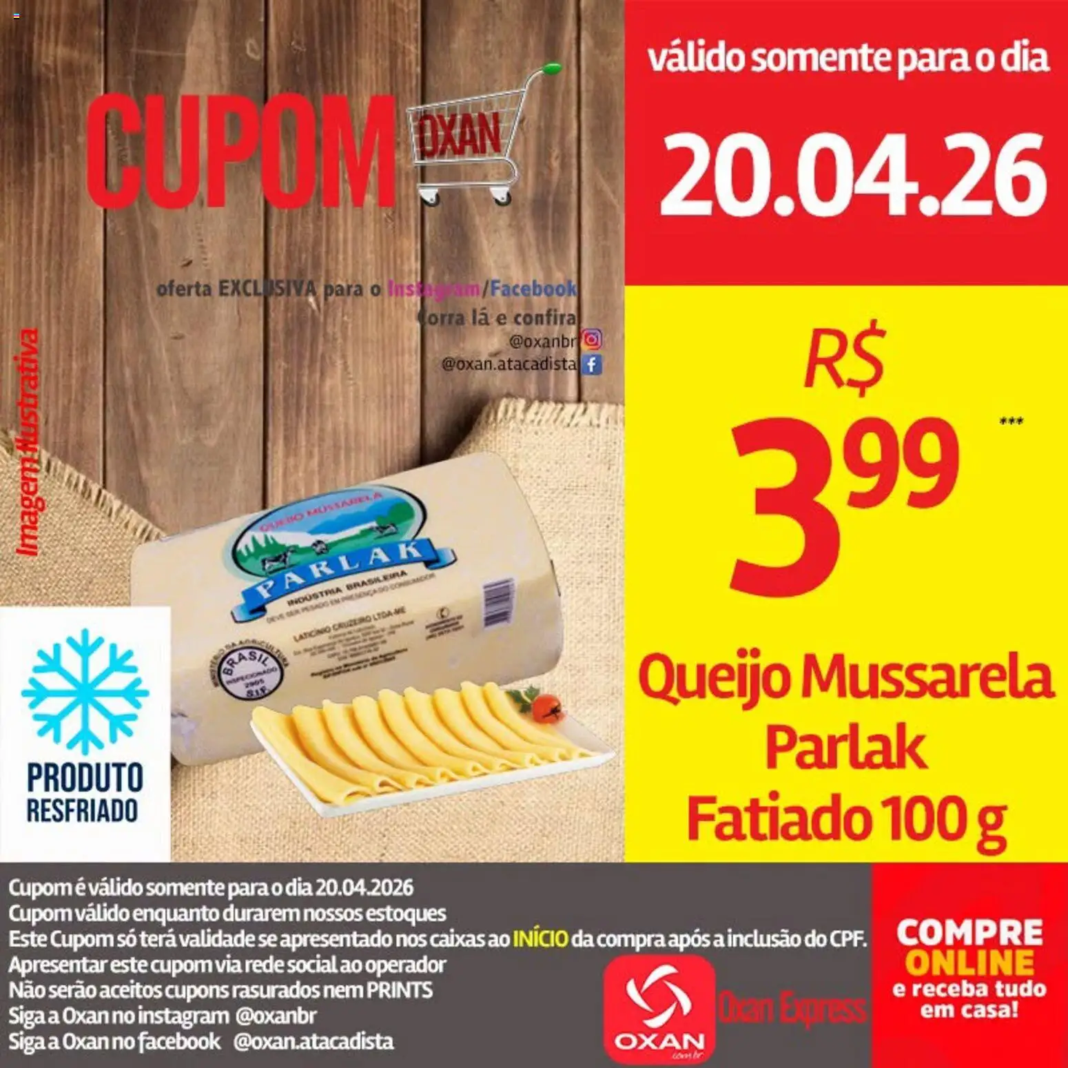 Oxan Atacadista Folheto - válido de 20.04.2026 | Página: 3 | Produtos: Queijo, Mussarela