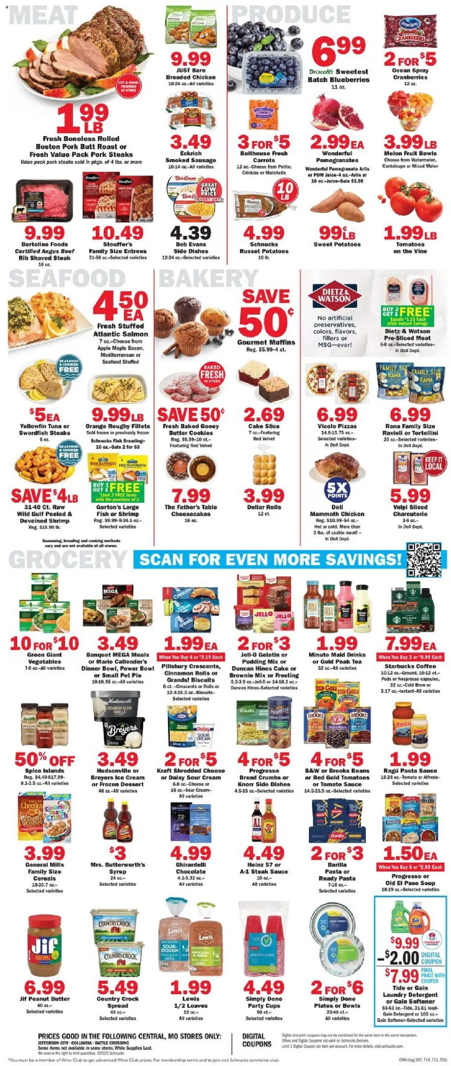 Schnucks Weekly Ad - valid from 10.12.2025 | Page: 4 | Products: Table, Fish, Beef, Blueberries