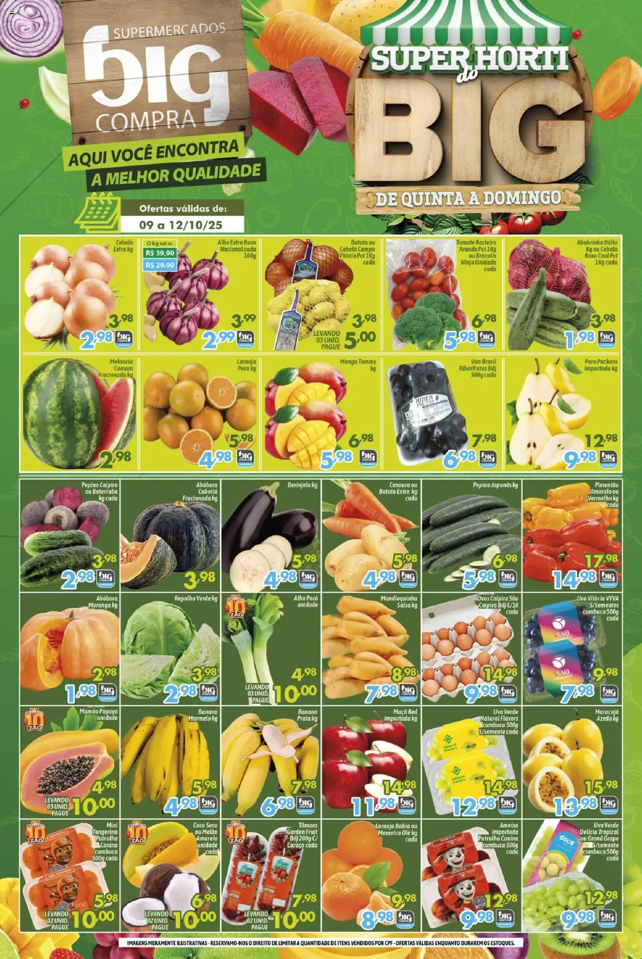 Big Compra Folheto - válido de 09.10.2025 | Página: 1 | Produtos: Maracujá, Melancia, Cenoura, Mamão