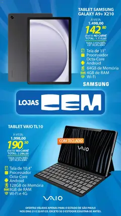 Lojas Cem Folheto - válido de 21.07.2025 | Página: 9 | Produtos: Tablet, Memória ram, Processador, Carne