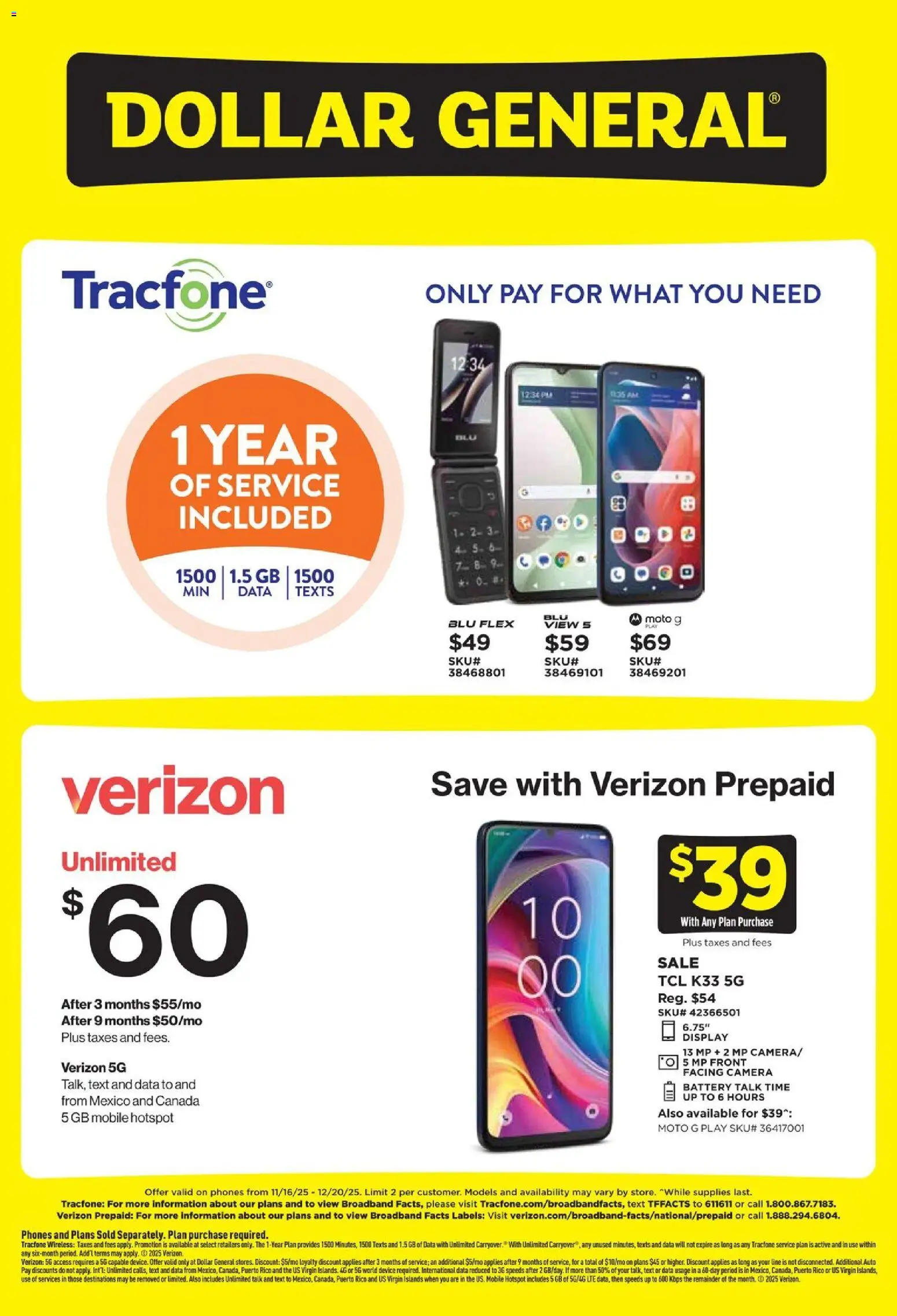 Dollar General Wireless Deals - valid from 16.11.2025 | Page: 2 | Products: Battery, Camera