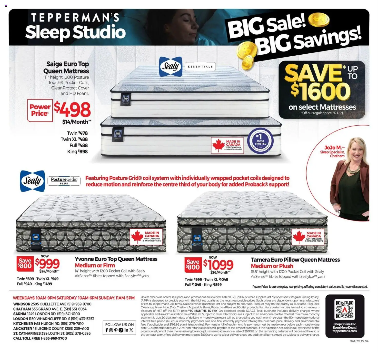 Tepperman's flyer valid from 20.02.2026 | Page: 4 | Products: Mattress, Pillow