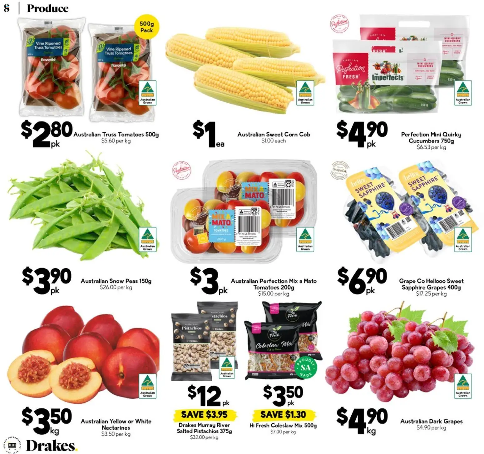 Drakes catalogue - valid from 04.02.2026 | Page: 9 | Products: Tomatoes, Cucumbers, Grapes