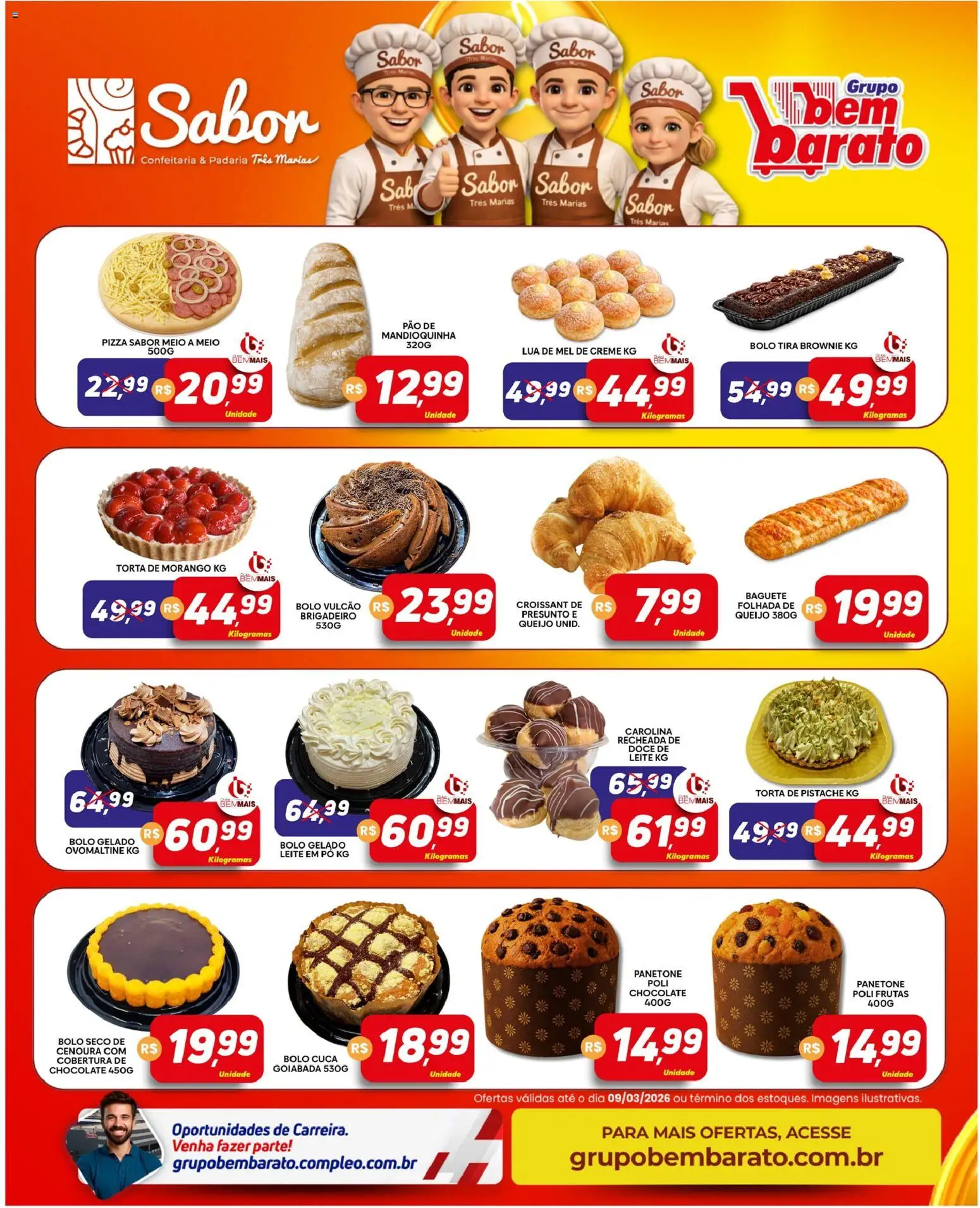 Supermercado Bem Barato Folheto - válido de 03.03.2026 | Página: 4 | Produtos: Pizza, Goiabada, Doce de leite, Panetone