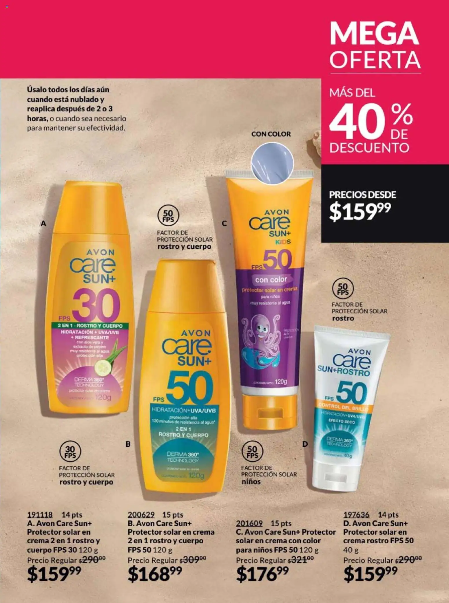 Nuevas ofertas de AVON válidas en toda la República Mexicana desde el 13.03.2026. ¡Encuentra las mejores ofertas en AVON campaña 5 2026! | Página: 175 | Productos: Crema, Agua, Brillo, Protector solar