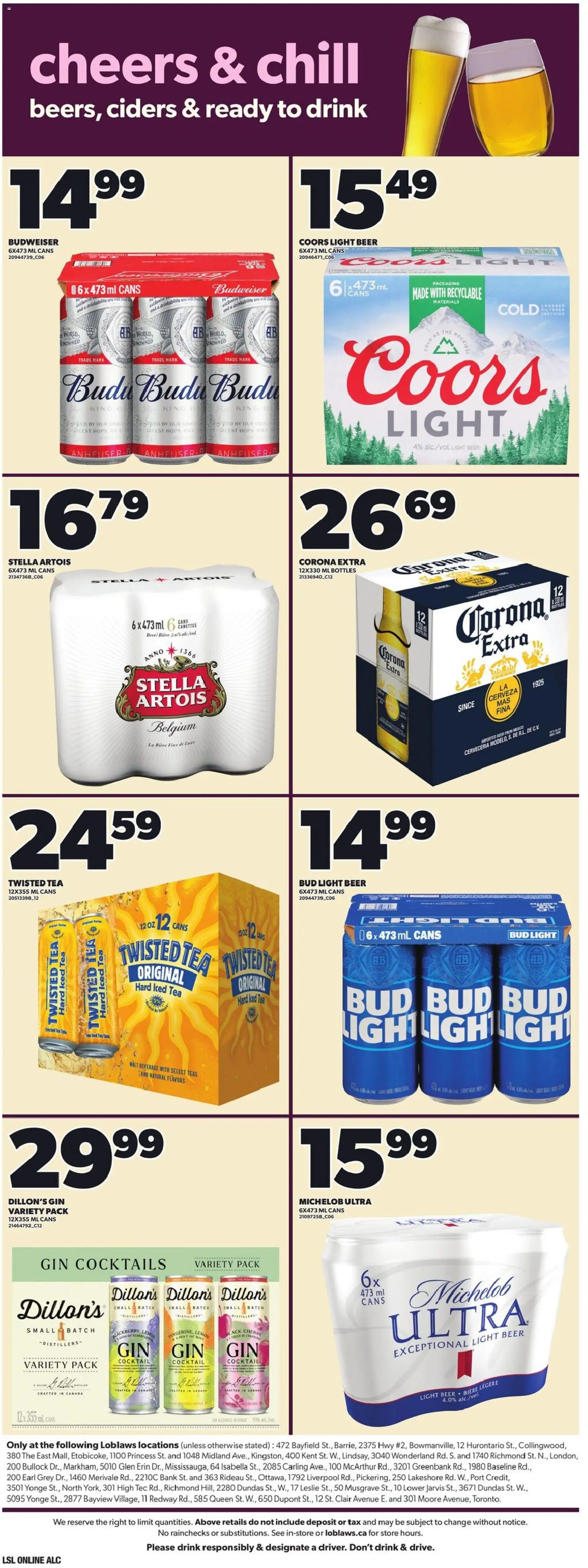 Loblaws flyer valid from 19.02.2026 | Page: 16 | Products: Rice, Tea, Gin, Beer