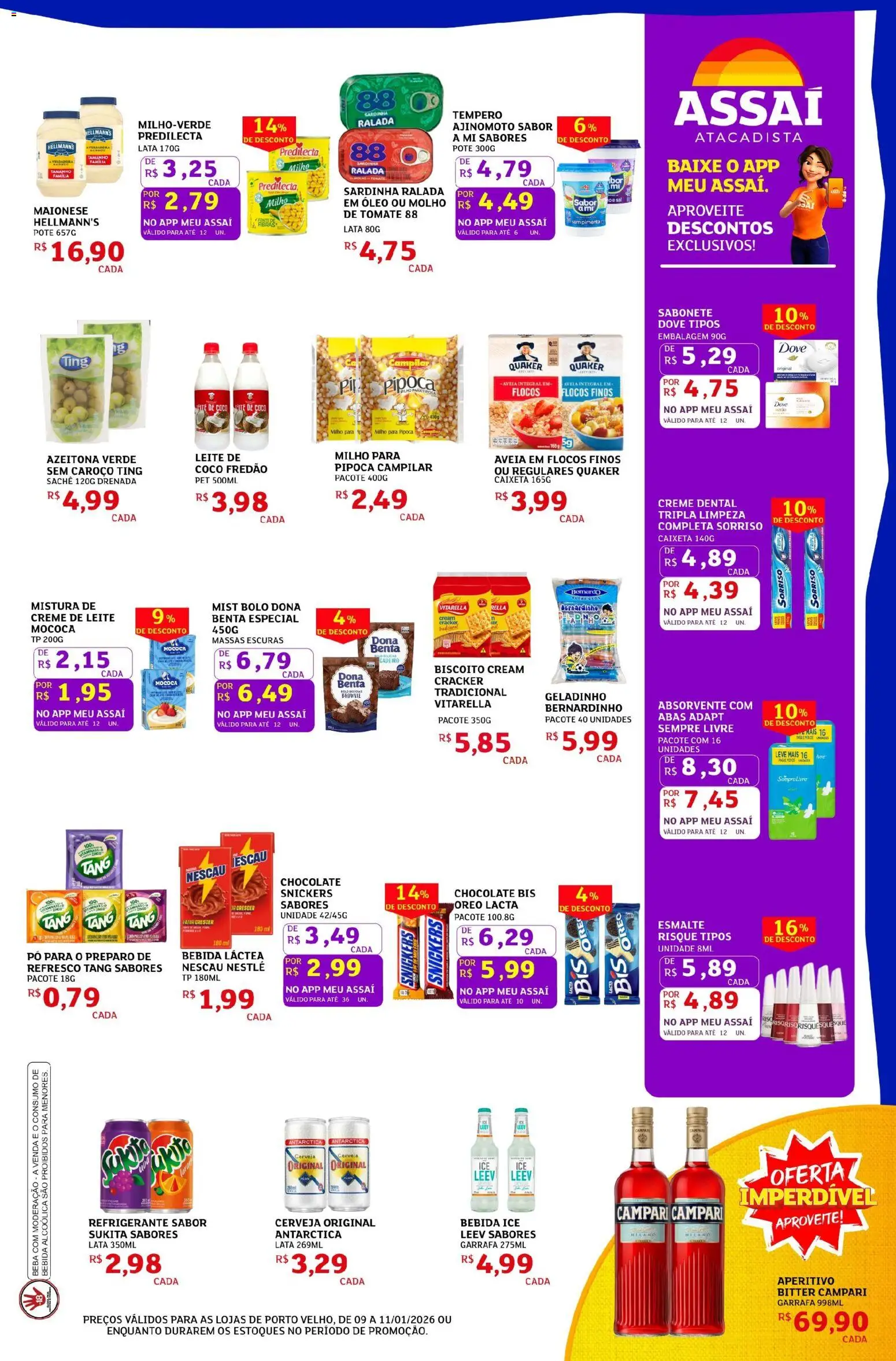 Assaí Atacadista Folheto - válido de 09.01.2026 | Página: 3 | Produtos: Livro, Cerveja, Dove, Absorvente