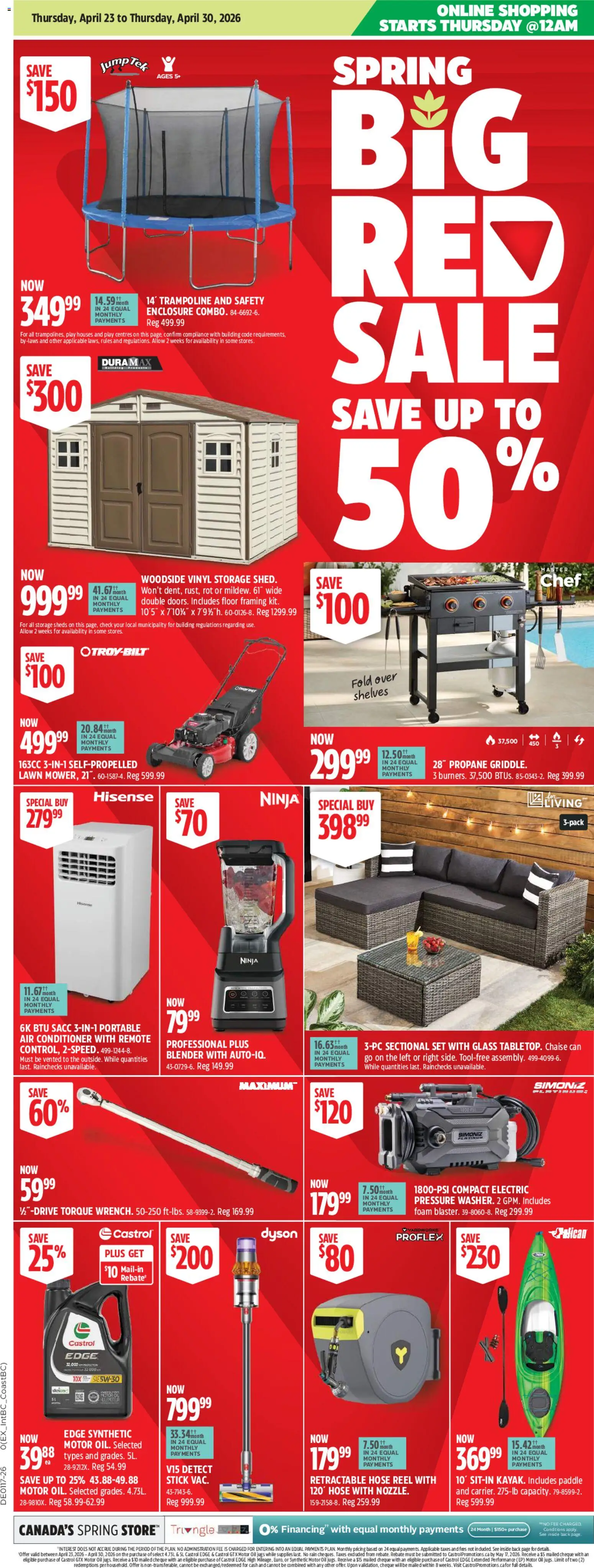 Canadian Tire flyer valid from 23.04.2026 | Page: 1 | Products: Conditioner, Oil