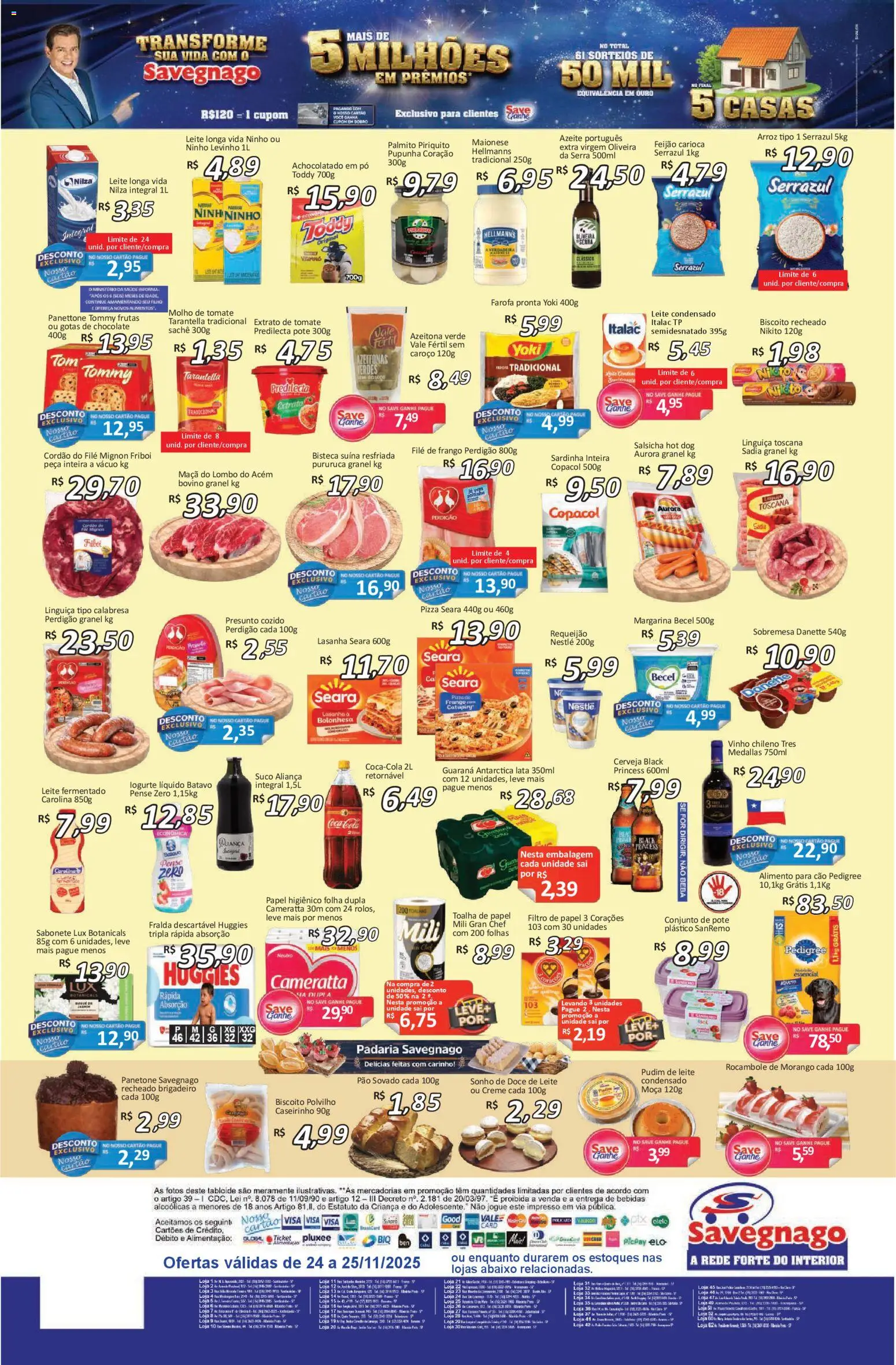 Savegnago Folheto - válido de 24.11.2025 | Página: 2 | Produtos: Molho de tomate, Polvilho, Pizza, Requeijão