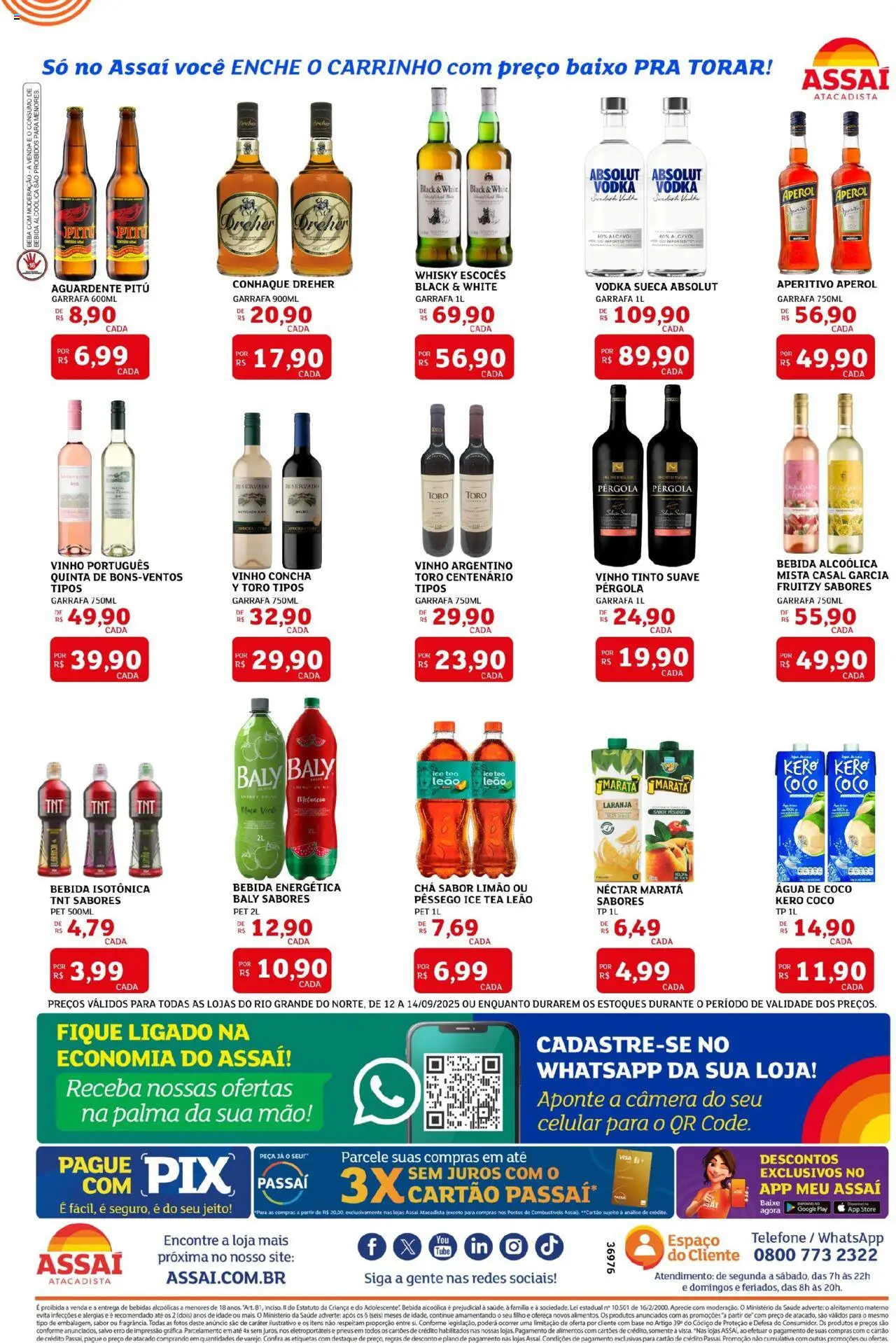 Assaí Atacadista Folheto - válido de 12.09.2025 | Página: 2 | Produtos: Coco, Pêssego, Celular, Whisky