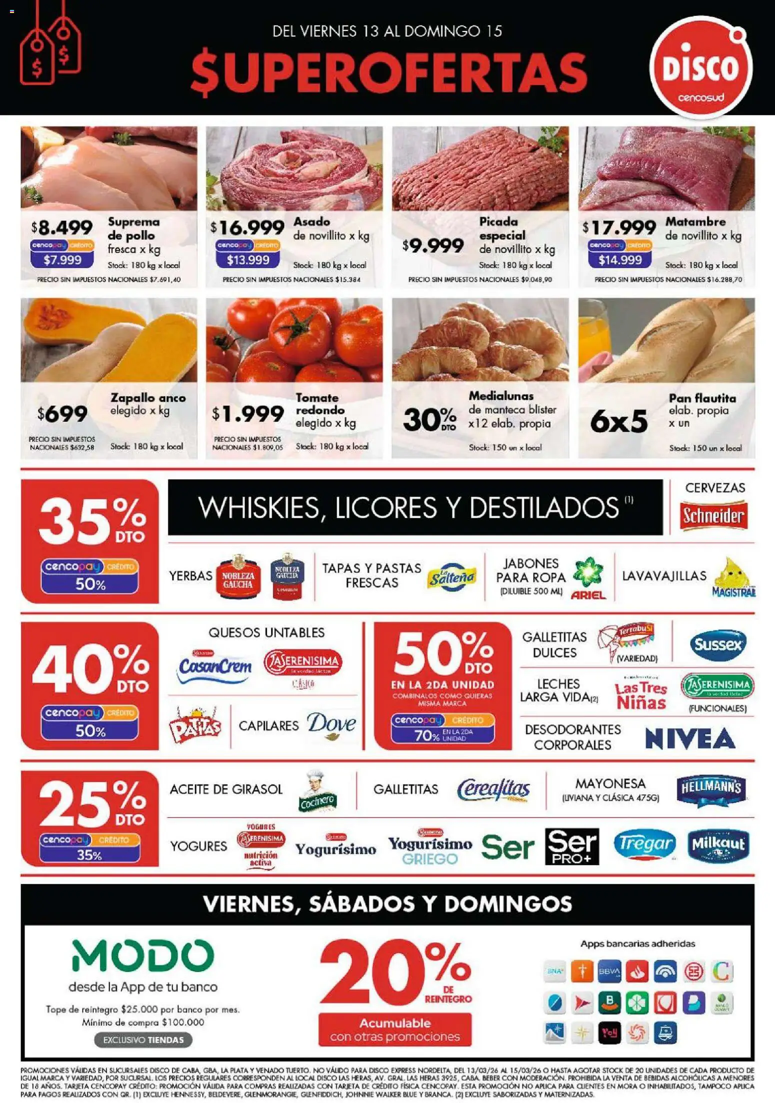 Disco ofertas │ válido desde el 13.03.2026 | Página: 1 | Productos: Lavavajillas, Galletitas, Zapallo, Pan