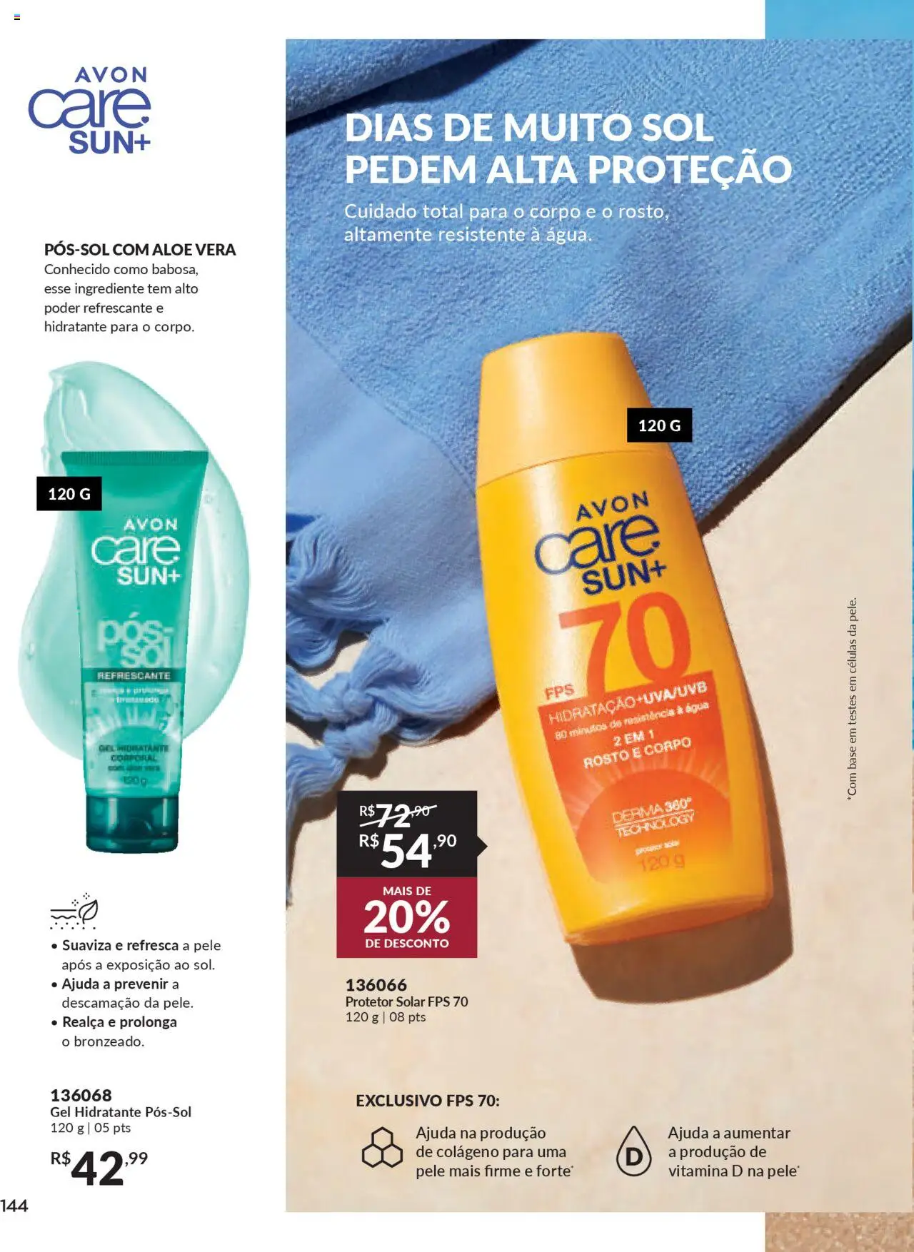 Avon Folheto - válido de 16.06.2025 | Página: 144 | Produtos: Colágeno, Protetor solar, Hidratante corporal, Vitamina d