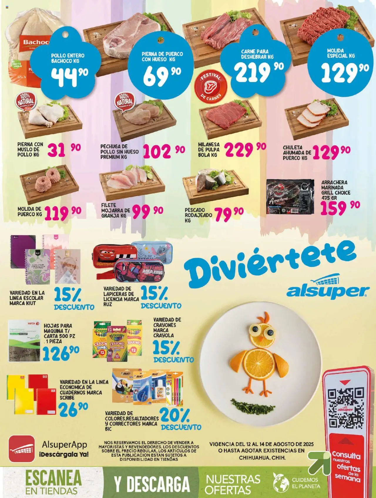Nuevas ofertas de Alsuper válidas en toda la República Mexicana desde el 12.08.2025. ¡Encuentra las mejores ofertas en Alsuper folleto! | Página: 1 | Productos: Pollo, Milanesa, Sobre