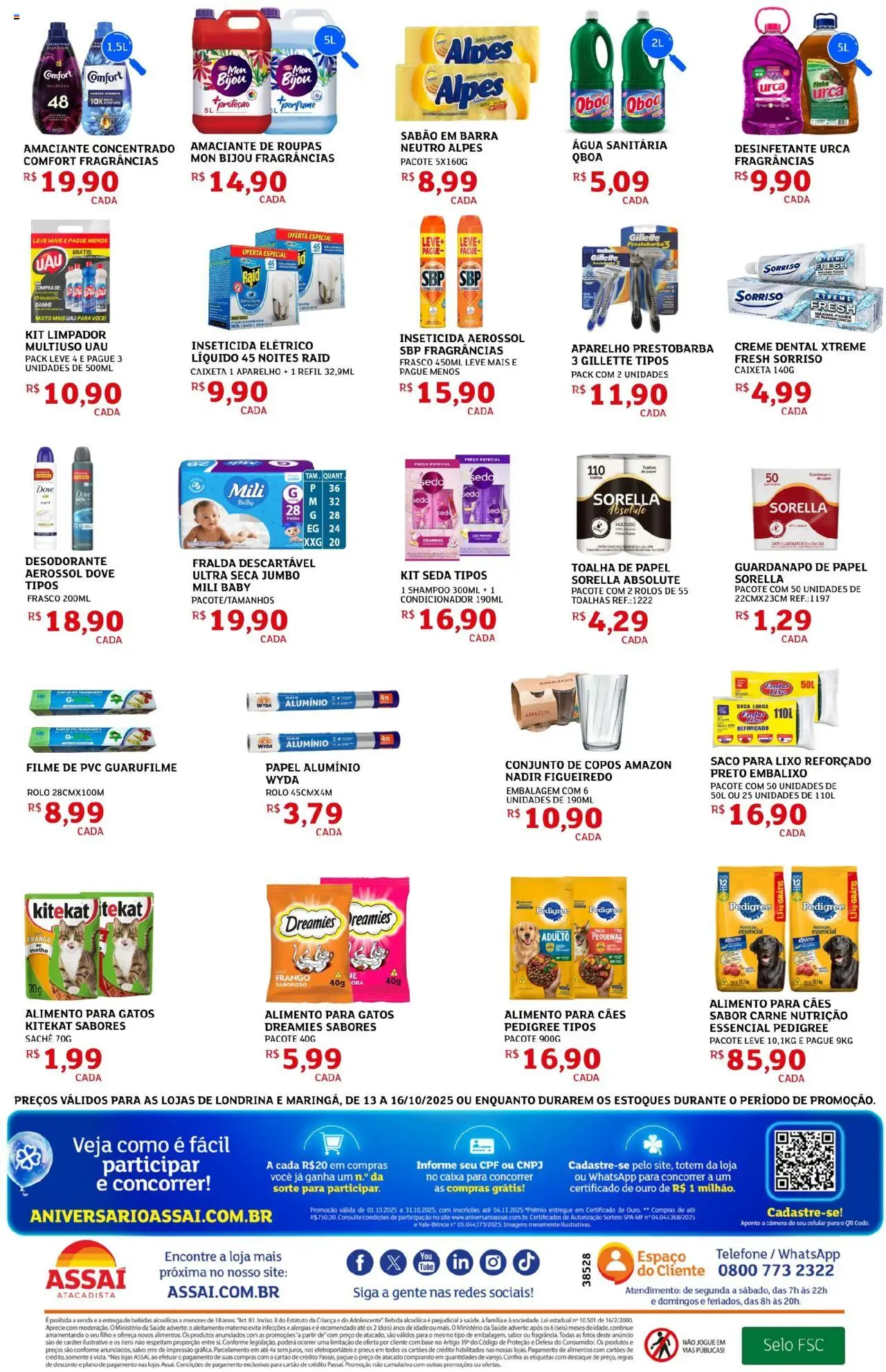 Assaí Atacadista Folheto - válido de 13.10.2025 | Página: 4 | Produtos: Sabão em barra, Perfume, Bebida, Desinfetante