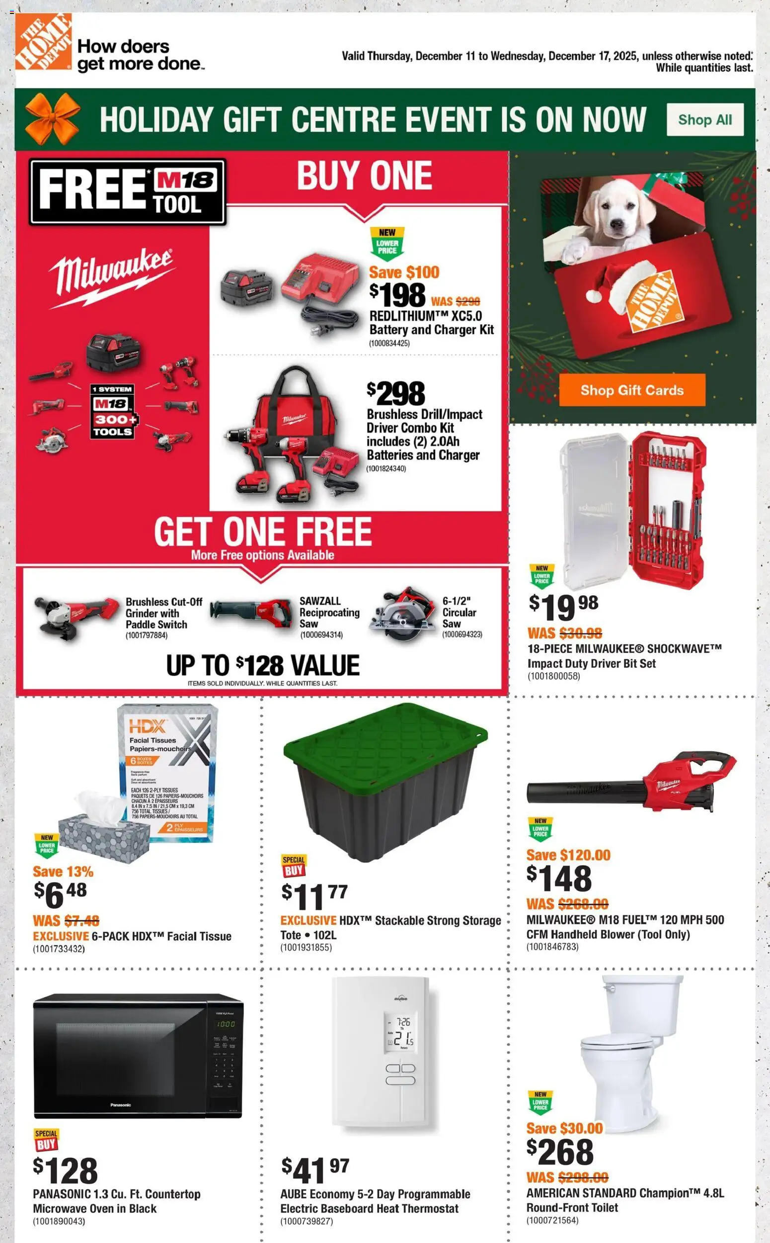 Home Depot flyer valid from 11.12.2025 | Page: 1 | Products: Oven, Microwave oven, Grinder, Battery