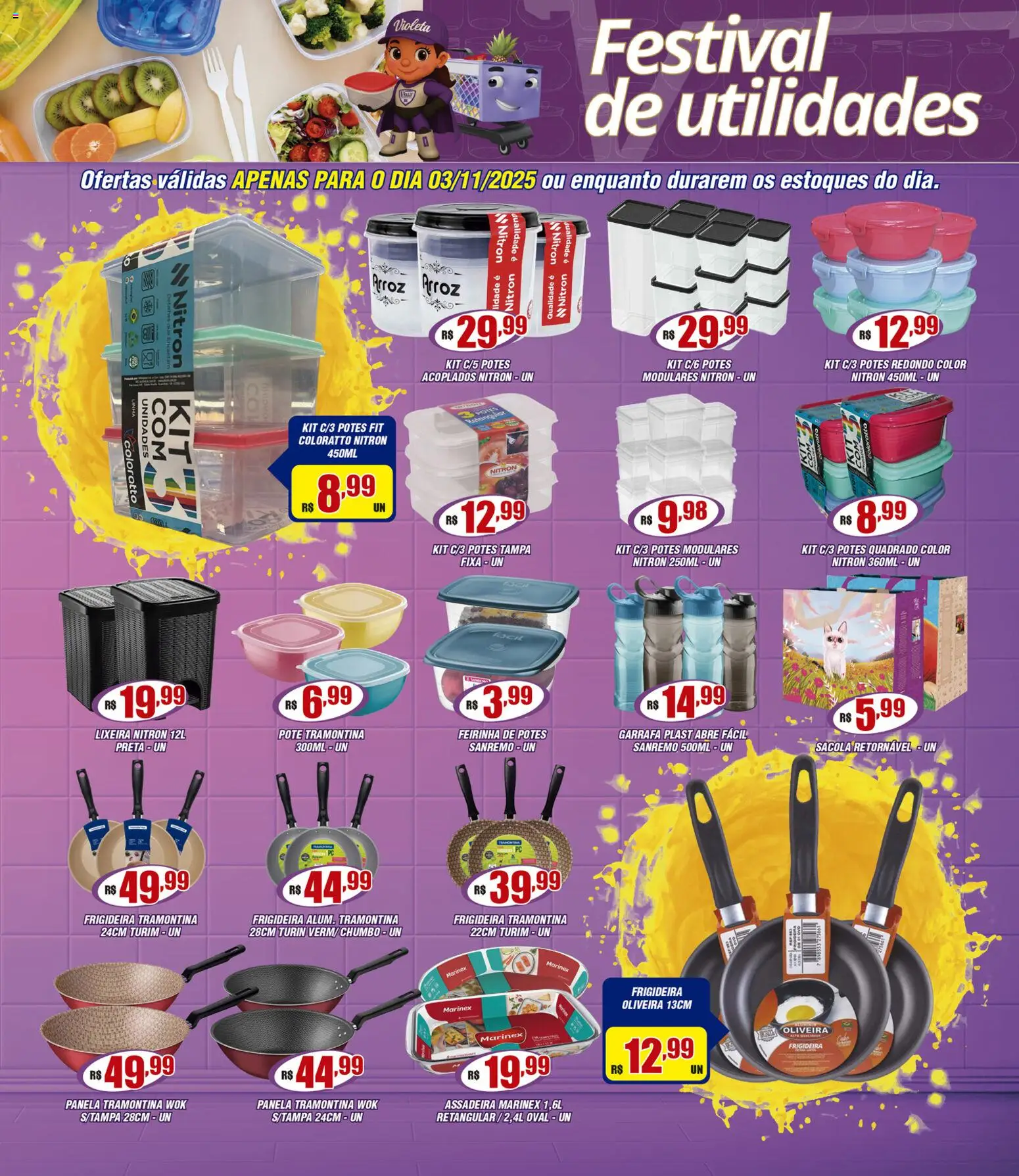 Violeta Supermercados Folheto - válido de 03.11.2025 | Página: 2 | Produtos: Frigideira, Lixeira, Potes, Assadeira
