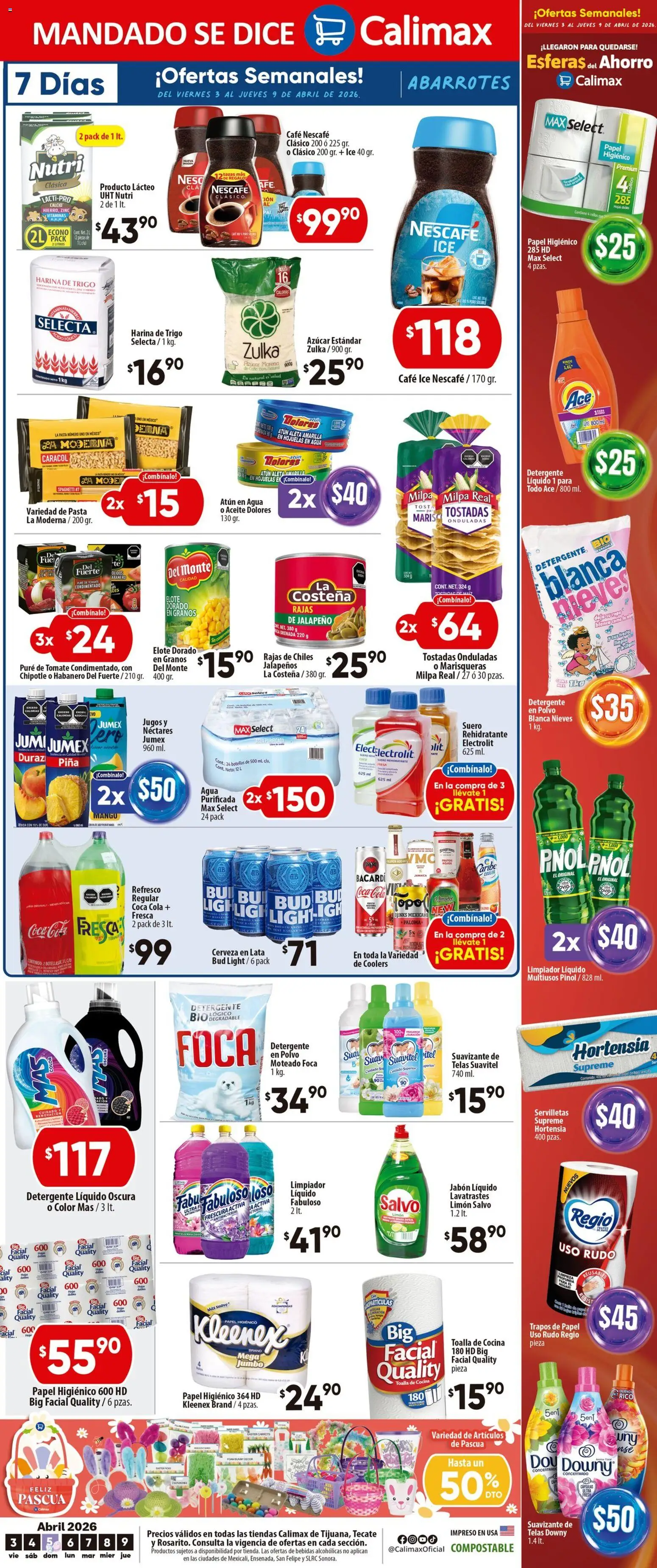 Nuevas ofertas de Calimax válidas en toda la República Mexicana desde el 03.04.2026. ¡Encuentra las mejores ofertas en Calimax folleto! | Página: 6 | Productos: Jabón líquido, Agua, Aceite, Cocina