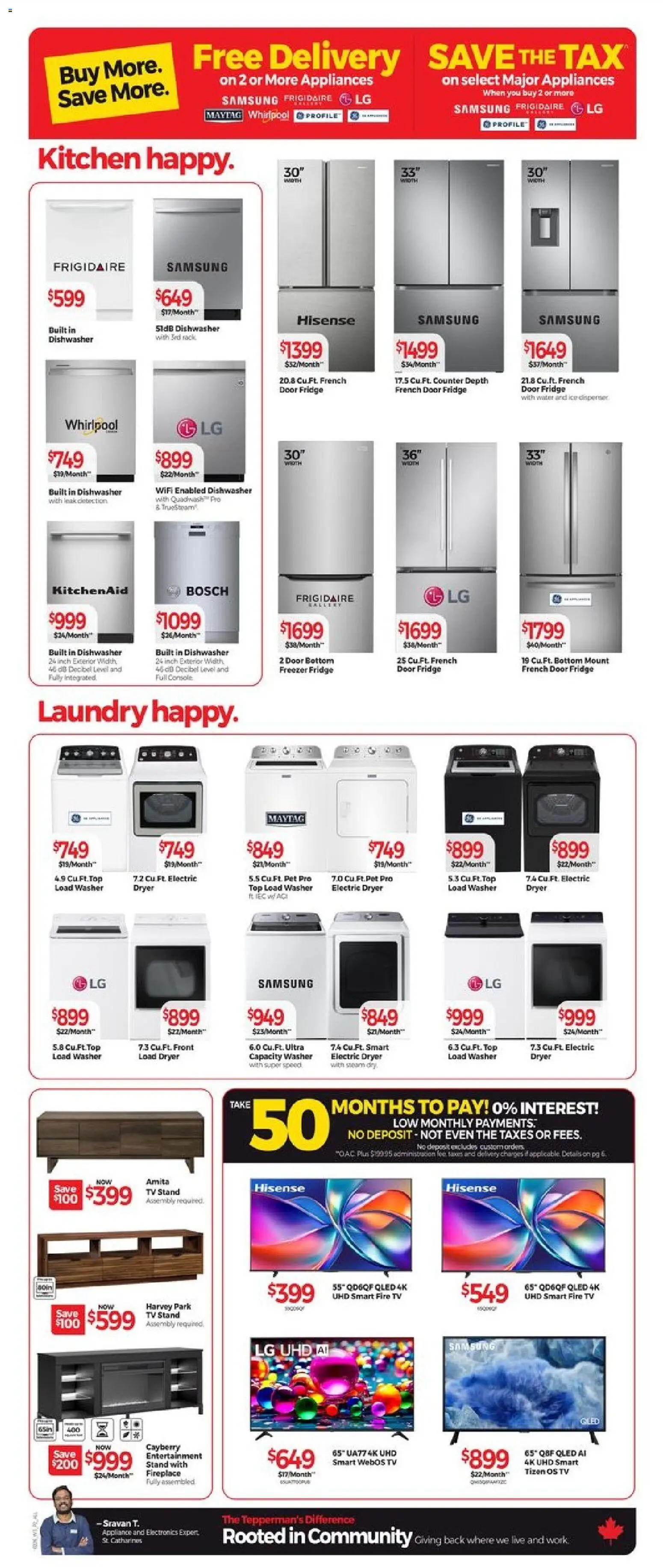 Tepperman's flyer valid from 13.02.2026 | Page: 2 | Products: Tv, Freezer, Dryer, Dishwasher