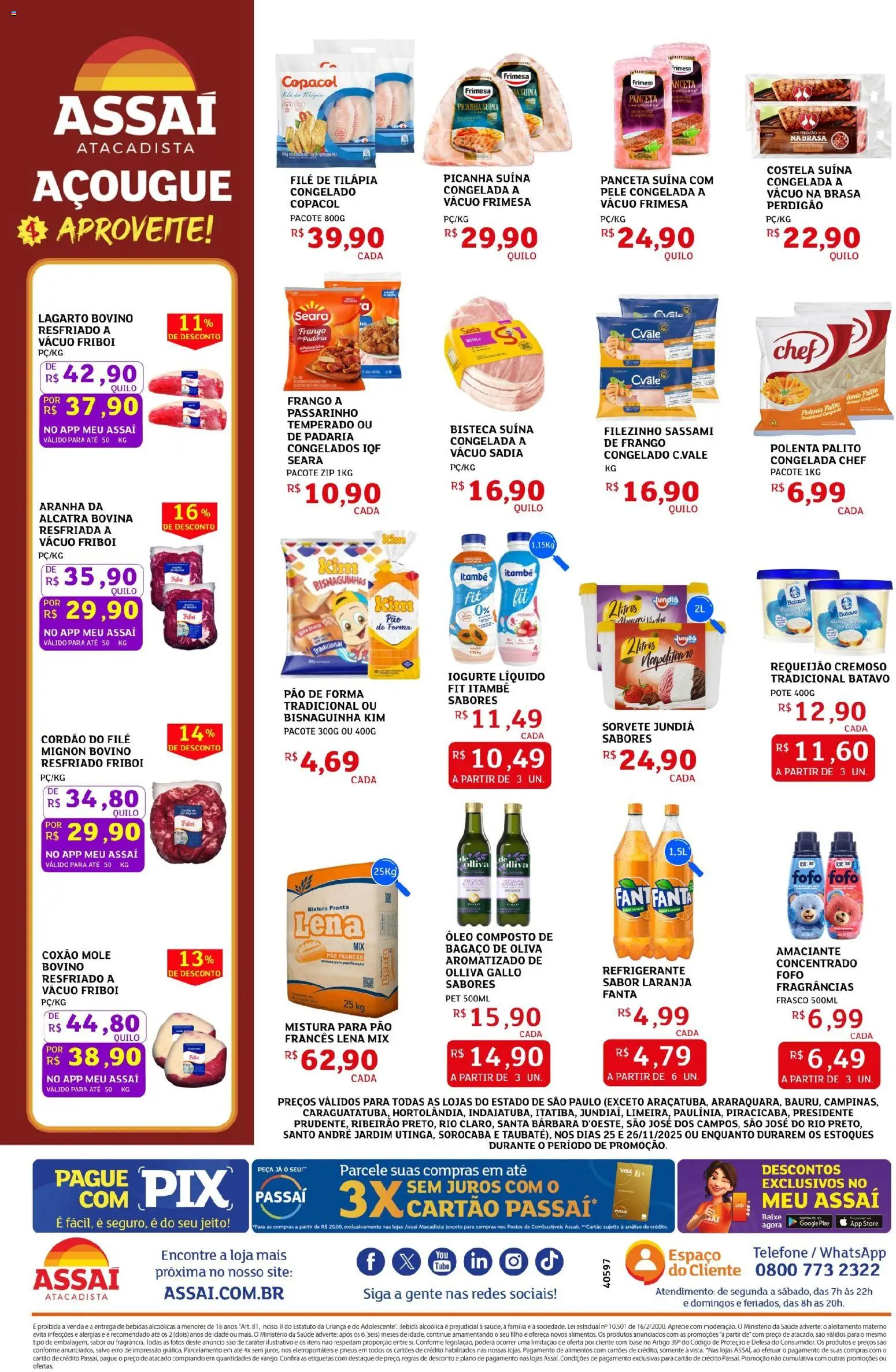 Assaí Atacadista Folheto - válido de 25.11.2025 | Página: 2 | Produtos: Pneus, Aranha da alcatra, Sorvete, Frango
