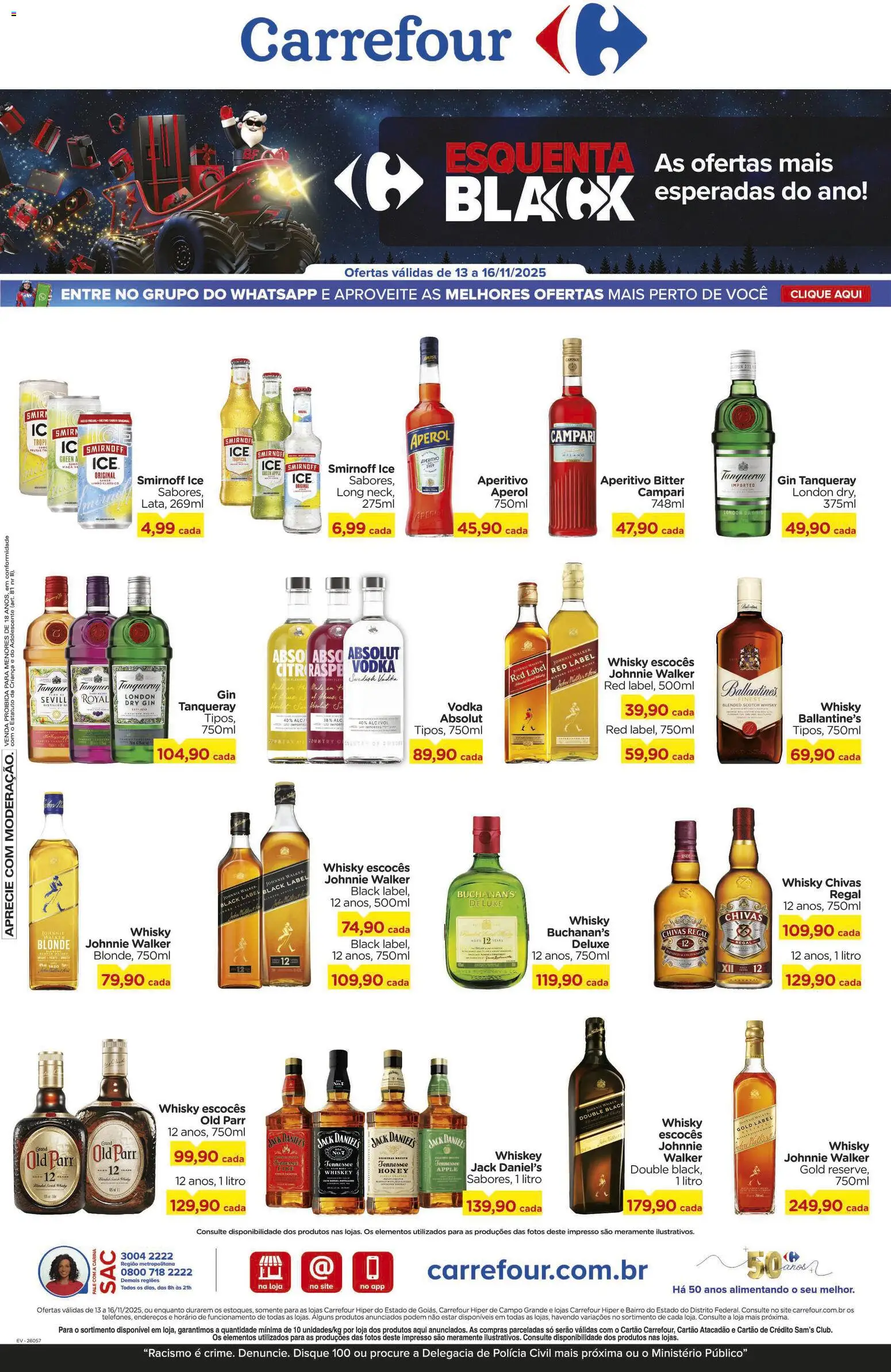 Carrefour Bairro Folheto - válido de 13.11.2025 | Página: 1 | Produtos: Whisky, Gin, Vodka, Campari