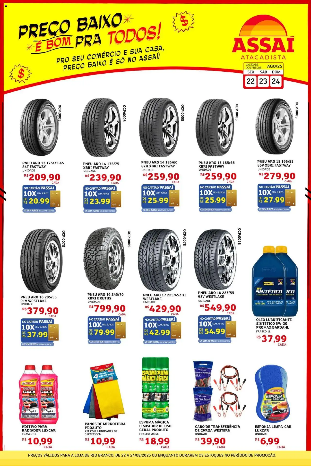 Assaí Atacadista Folheto - válido de 22.08.2025 | Página: 1 | Produtos: Esponja, Óleo, Baixo, Cabo