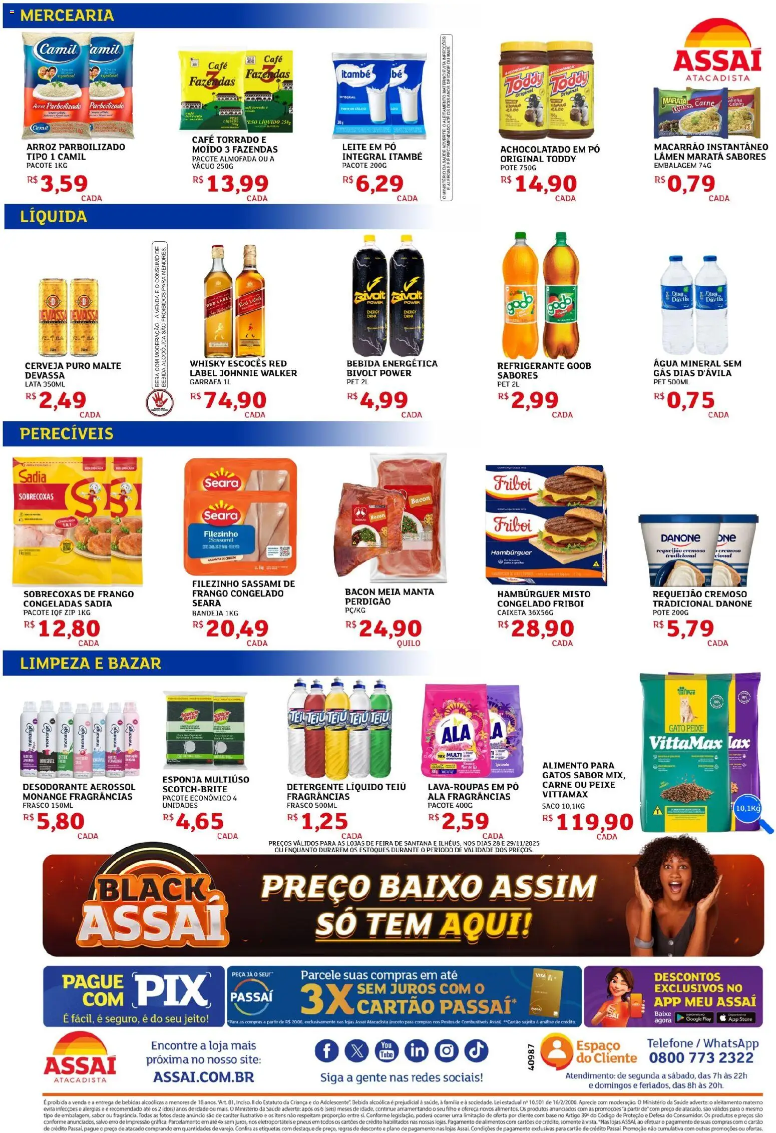 Assaí Atacadista Folheto - válido de 28.11.2025 | Página: 2 | Produtos: Esponja, Almofada, Macarrão, Frango