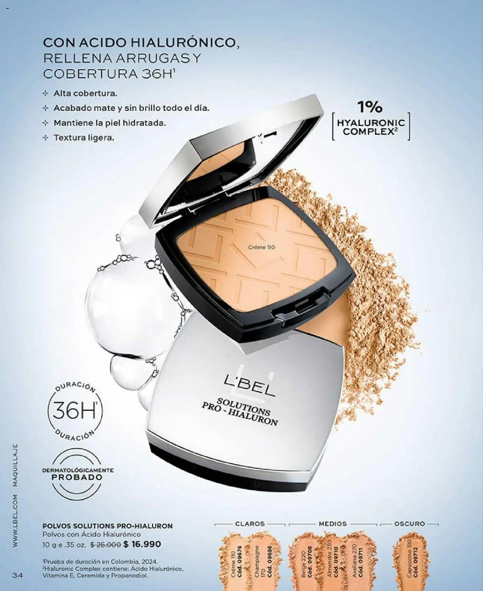 Catálogo L'Bel Campaña 1 │ válido desde el 01.01.2026 | Página: 34 | Productos: Brillo, Almendra, Maquillaje, Mate