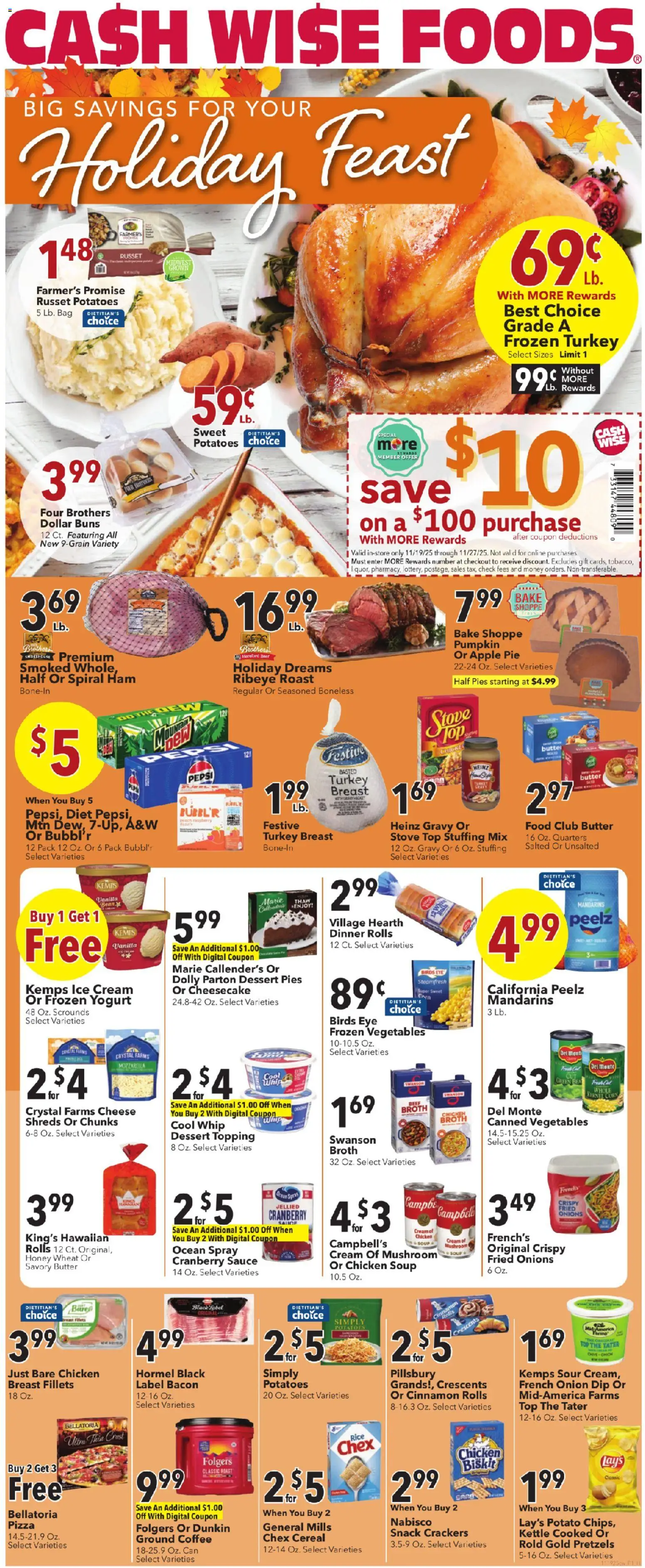 Cash Wise - Weekly Ad - valid from 19.11.2025 | Page: 1 | Products: Cream, Apple Pie, Onion, Kettle