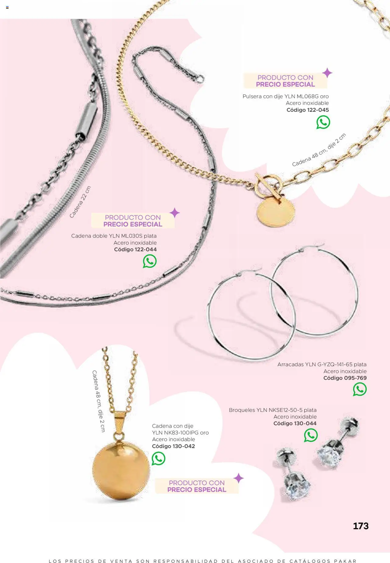 Nuevas ofertas de SC Pakar válidas en toda la República Mexicana desde el 31.01.2025. ¡Encuentra las mejores ofertas en SC Pakar catálogo Ropa! | Página: 173 | Productos: Pulsera, Dije, Cadena