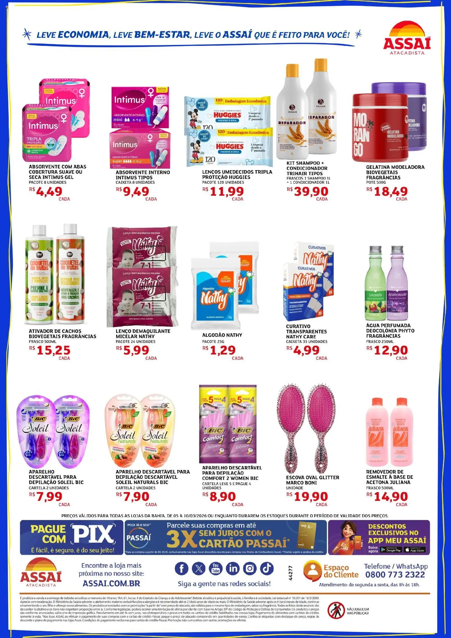 Assaí Atacadista Folheto - válido de 05.03.2026 | Página: 2 | Produtos: Shampoo, Condicionador, Lenço, Demaquilante