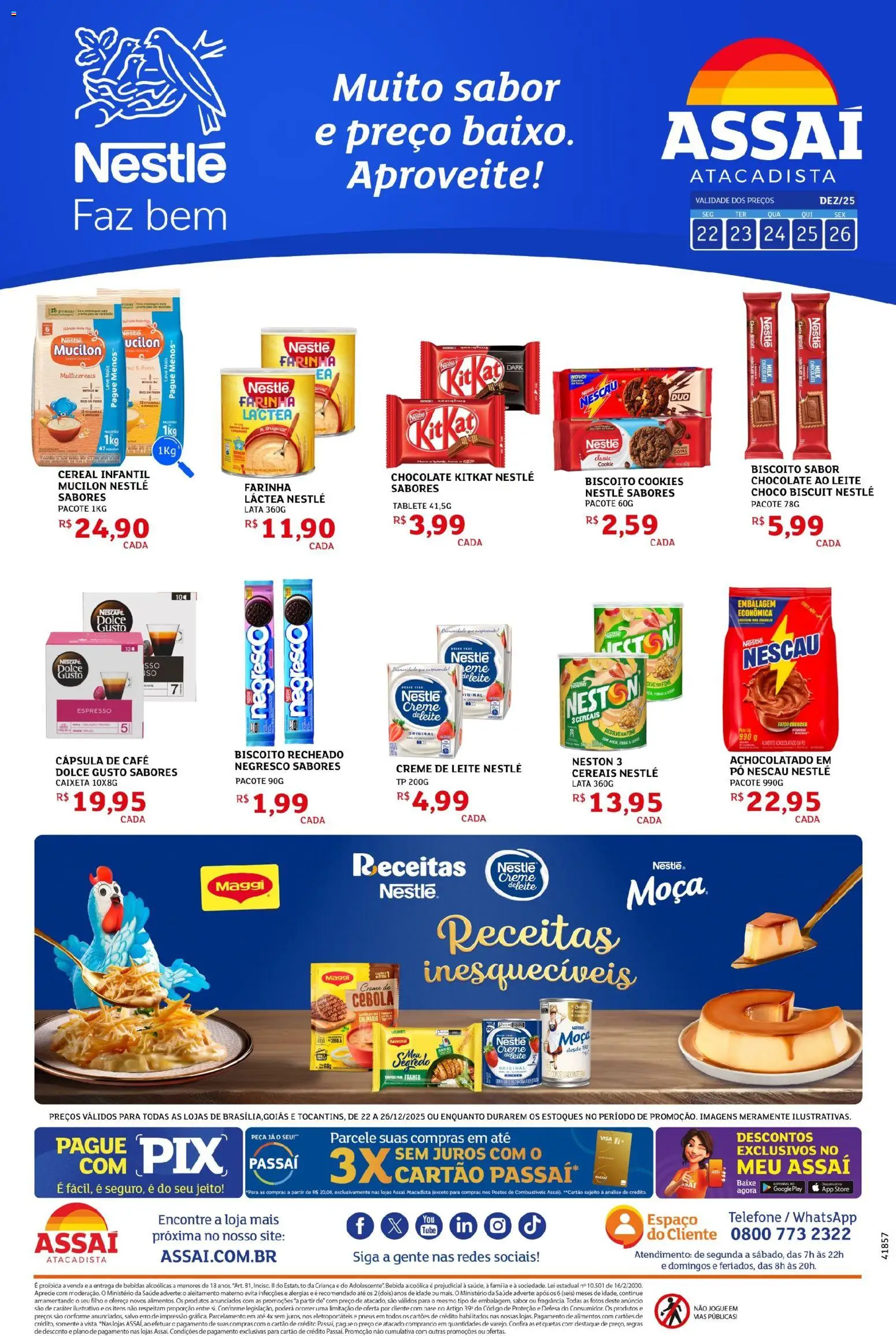 Assaí Atacadista Folheto - válido de 22.12.2025 | Página: 1 | Produtos: Pó, Biscoito, Cereais, Mucilon