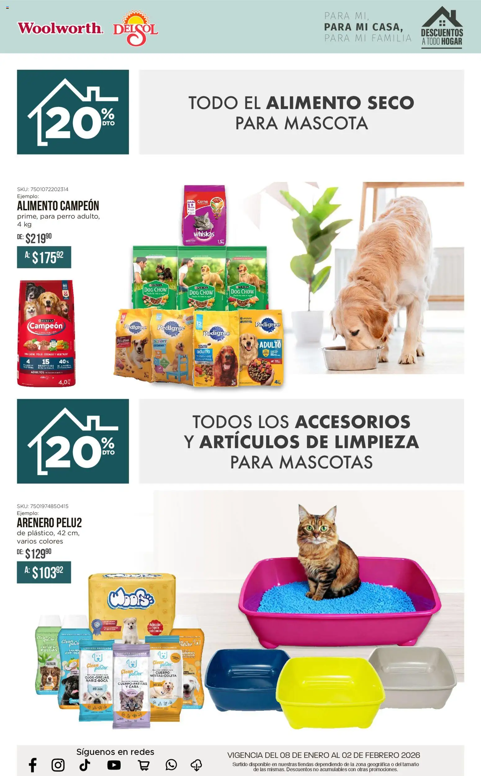 Nuevas ofertas de Del Sol y Woolworth válidas en toda la República Mexicana desde el 08.01.2026. ¡Encuentra las mejores ofertas en Del Sol y Woolworth catálogo Para mí, para mi casa, para mi familia! | Página: 39 | Productos: Pollo, Cereales