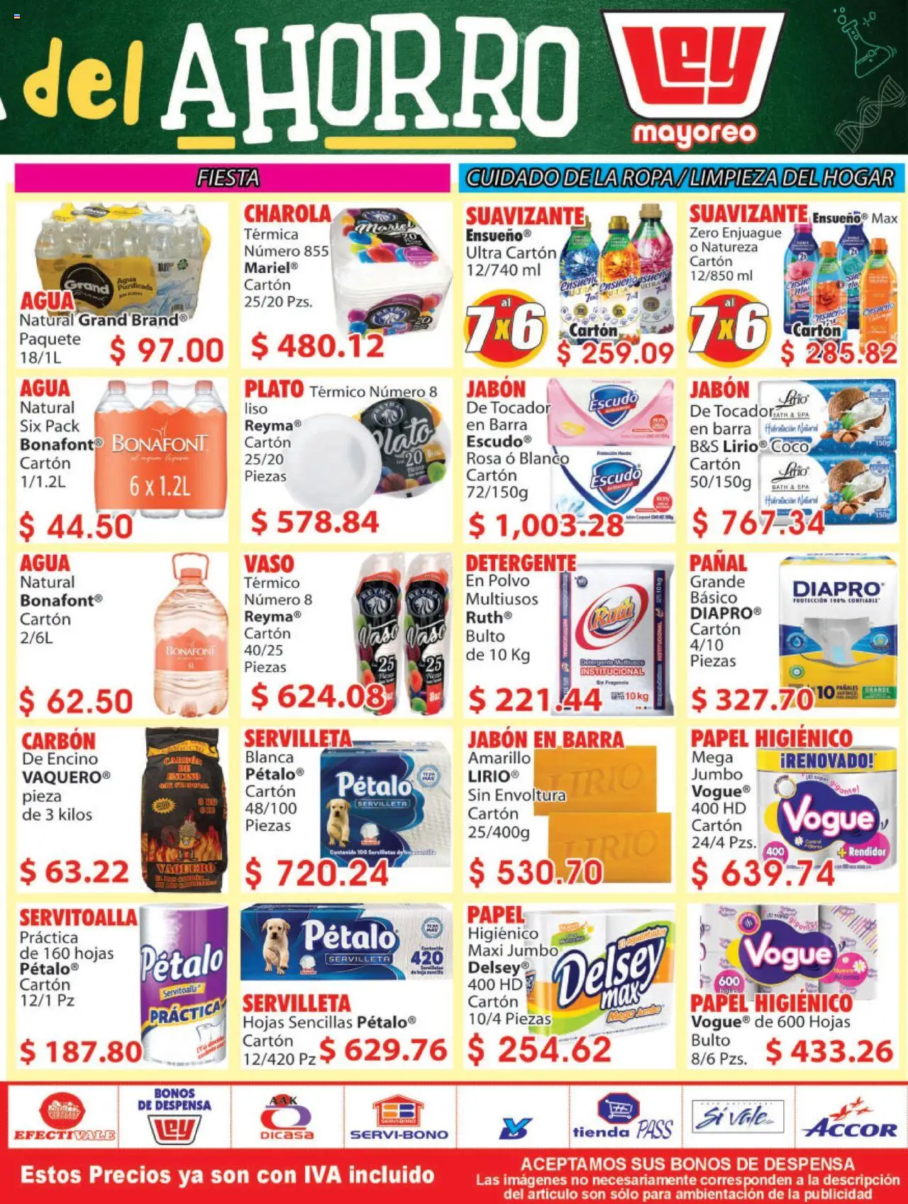 Nuevas ofertas de Casa Ley válidas en toda la República Mexicana desde el 11.08.2025. ¡Encuentra las mejores ofertas en Casa Ley - Folleto Mayoreo! | Página: 4 | Productos: Agua, Pañales, Papel higiénico, Jabón