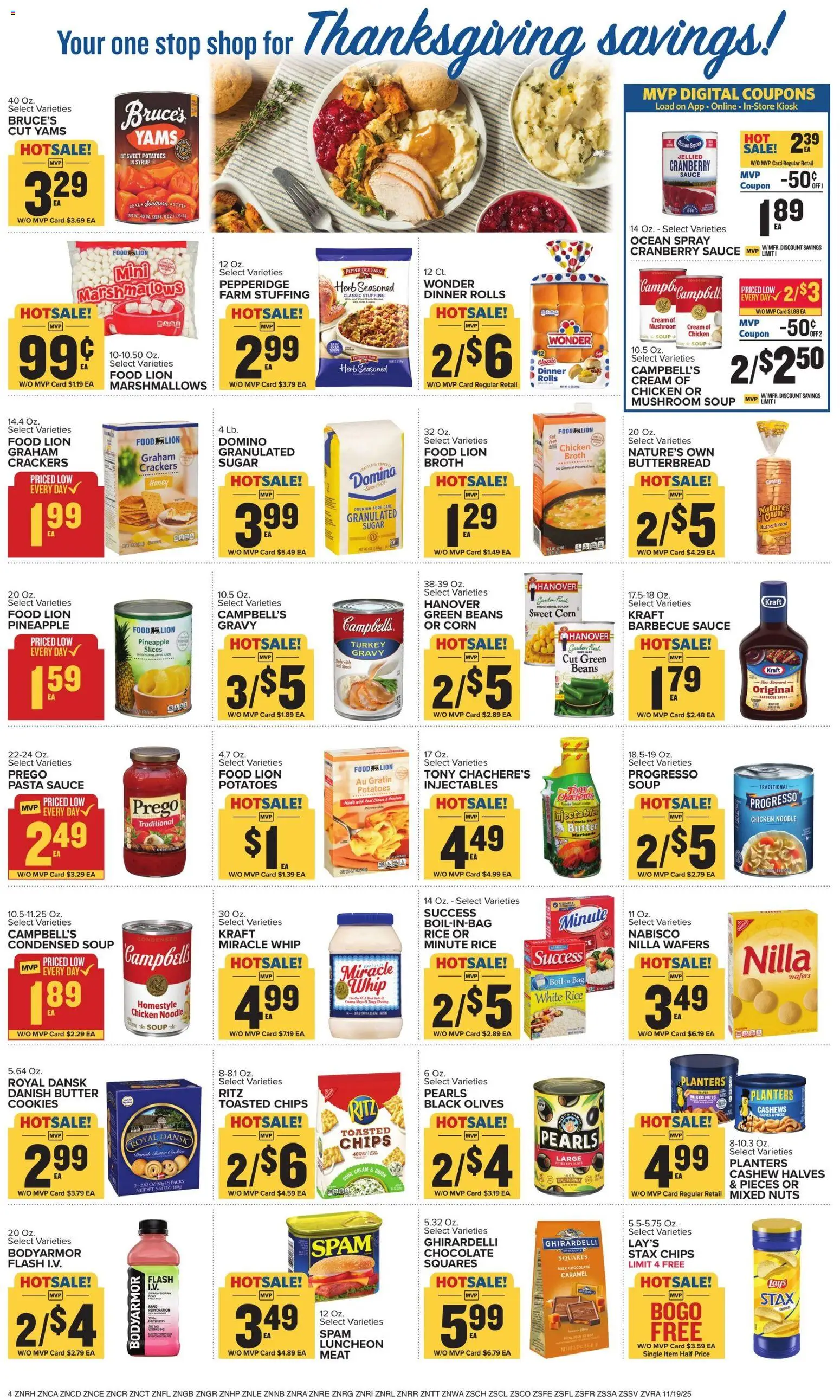 Food Lion Weekly Ad - valid from 19.11.2025 | Page: 7 | Products: Rice, Pasta, Cookies, Sauce