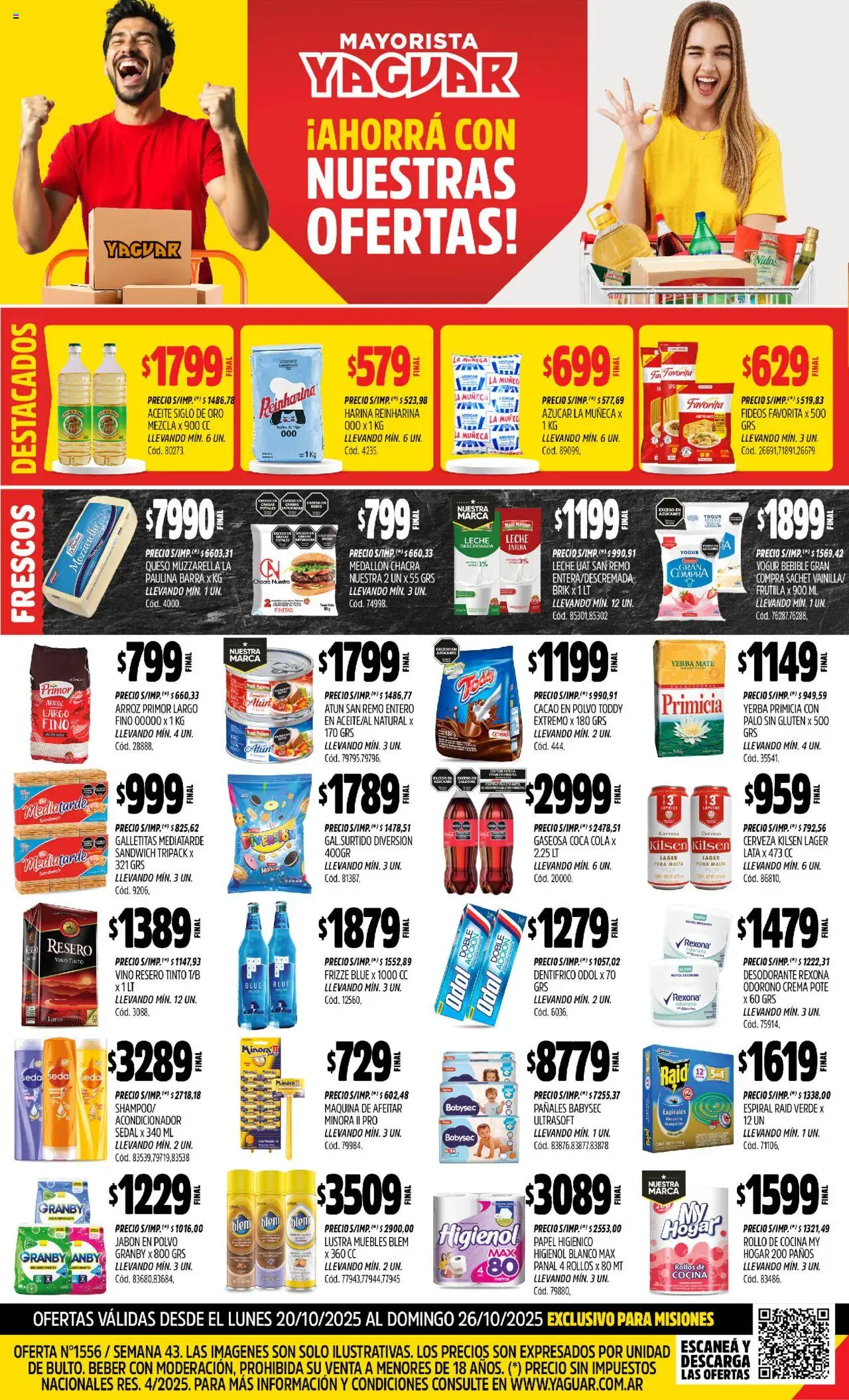 Yaguar - Misiones │ válido desde el 20.10.2025 | Página: 1 | Productos: Yerba, Gaseosa, Desodorante, Vino